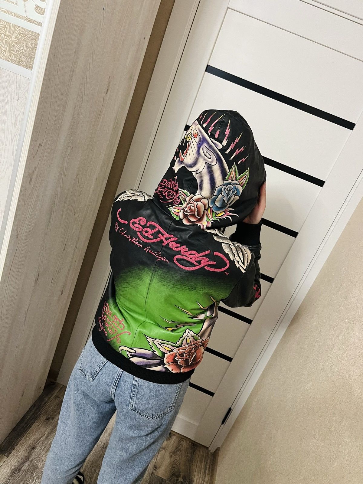 Ed Hardy Ed Hardy by Christian Audigier genuine leather hooded jacket Size S / US 4 / IT 40 - 4 Thumbnail
