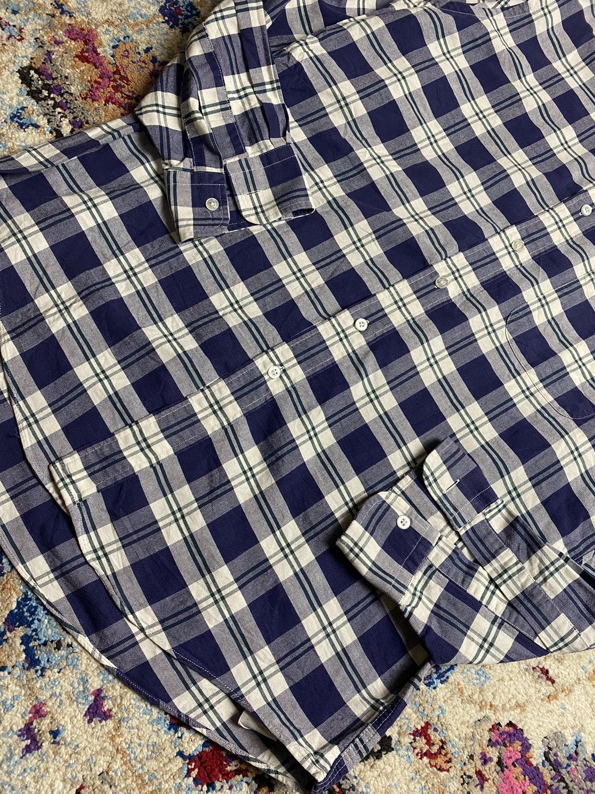 L.L. Bean Vtg 90s LL Bean single needle Button Up Checkered Shirts Size US L / EU 52-54 / 3 - 6 Thumbnail