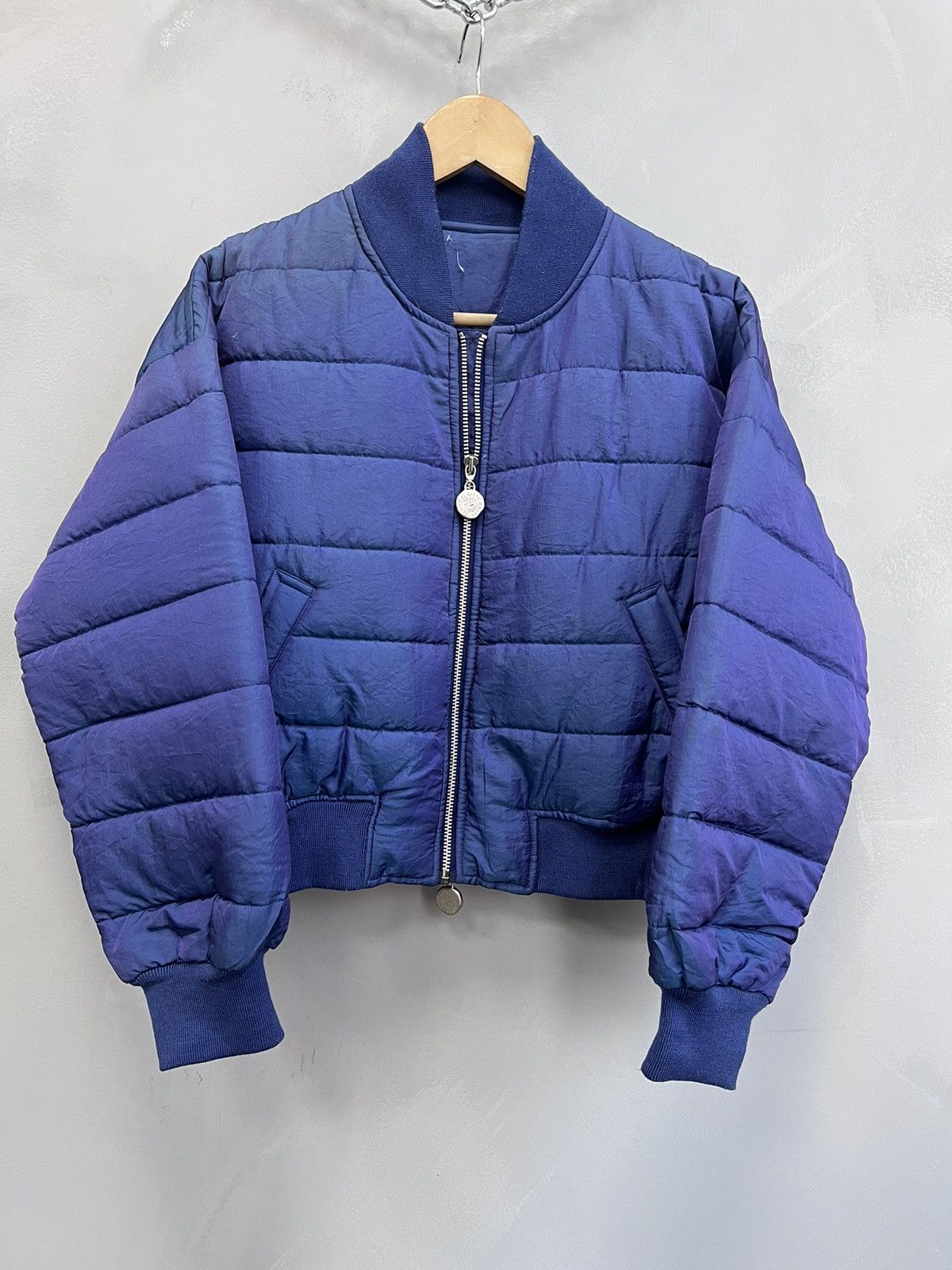 Japanese Brand SALE💣💣 Vintage 90s MA-1 Reversed Nylon Bomber Jacket Size US L / EU 52-54 / 3 - 1 Thumbnail