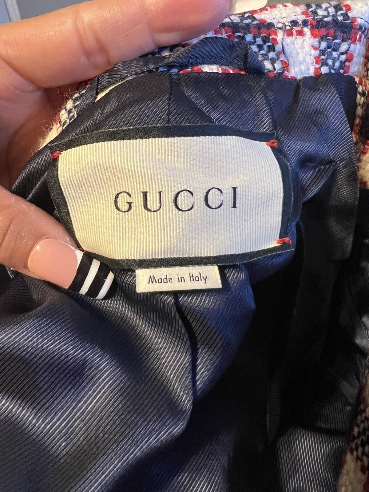 Gucci Gucci Red/White/Blue Plaid Oversized Jacket Size S / US 4 / IT 40 - 5 Thumbnail