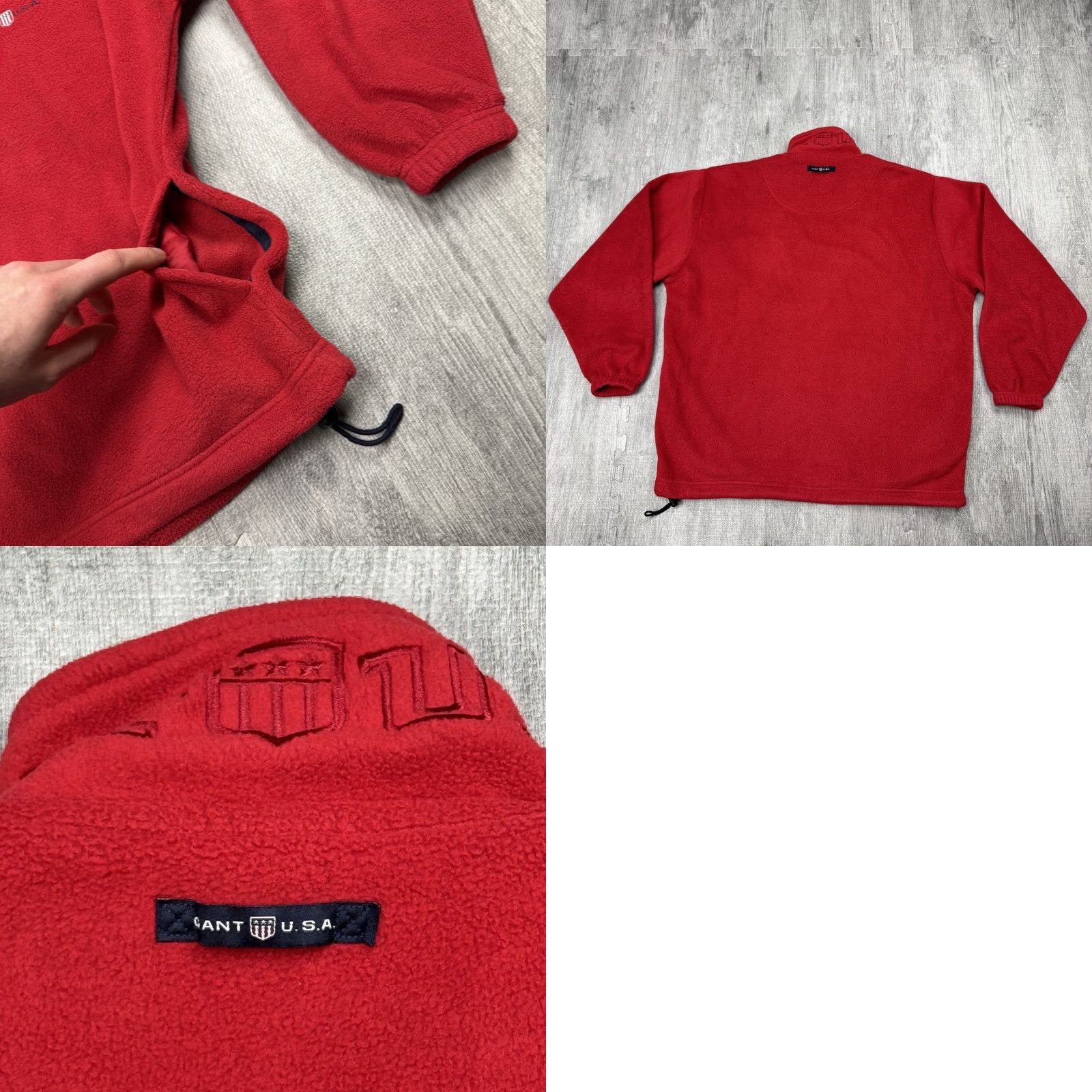 Gant VINTAGE GANT Rugger USA Rugger Fleece 1/4 Zip Embroidered Red Pullover Sweatshirt size M Men Regular Long Sleeve 90s Size US M / EU 48-50 / 2 - 8 Thumbnail