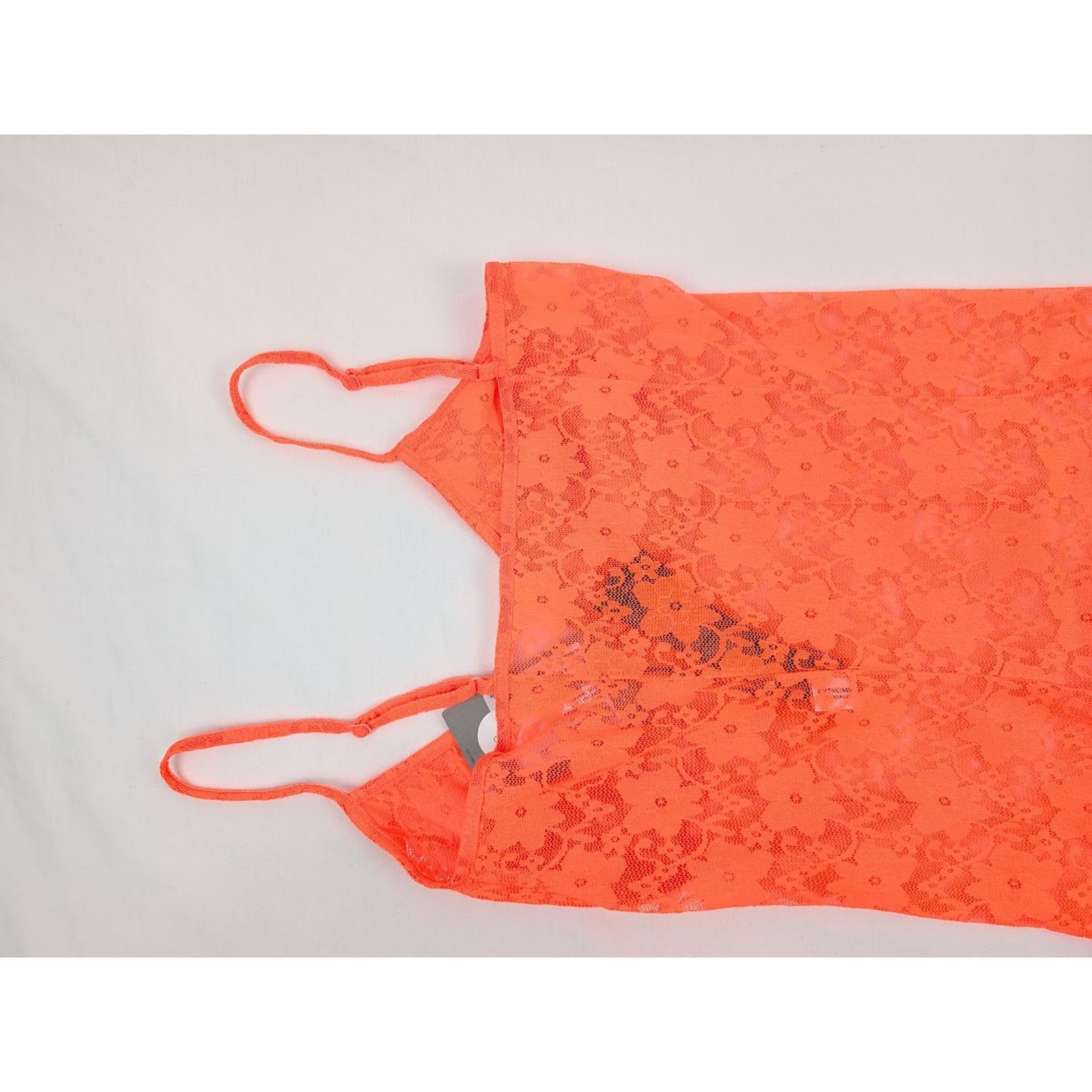 Balenciaga o1rshd1 Stretch Lace Short Dress in Fluo Orange Size L / US 10 / IT 46 - 13 Thumbnail