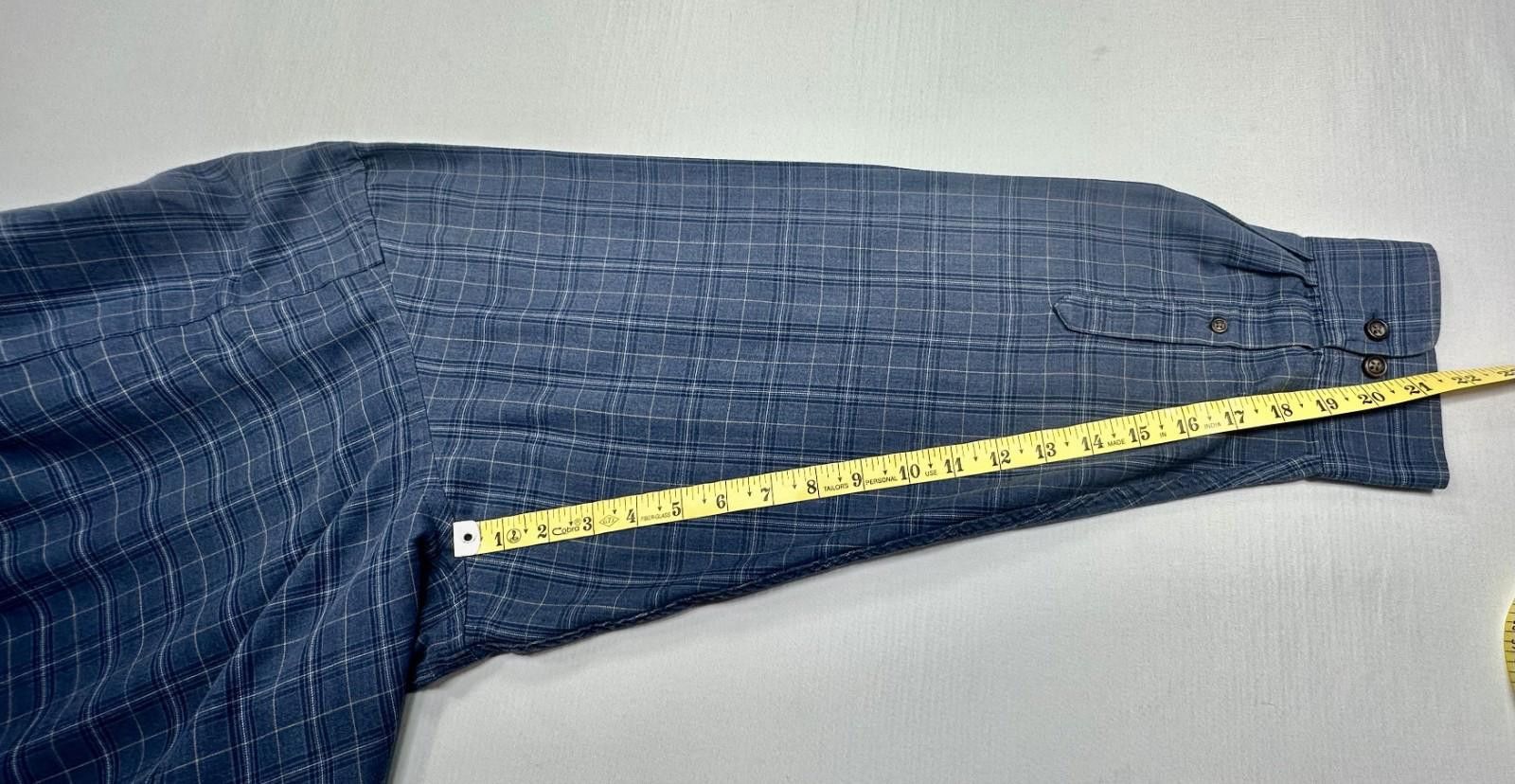 Arrow Arrow 4TG/4XG/21-21.5 Blue Check Button Down Oxford Size 54R - 8 Thumbnail