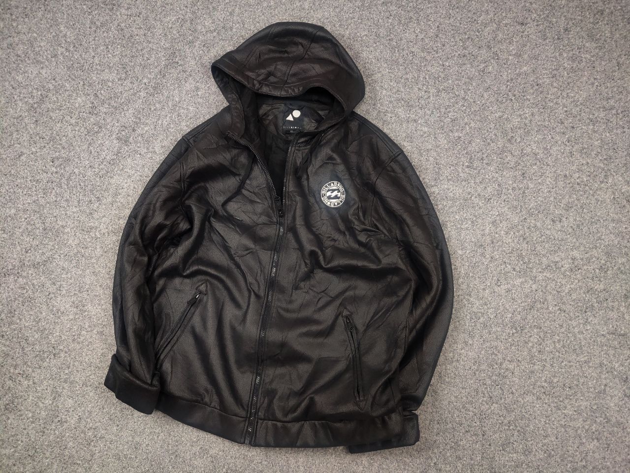 Billabong Billabong Faux Leather Black Bomber Hooded Jacket Vintage Size US XL / EU 56 / 4 - 4 Thumbnail