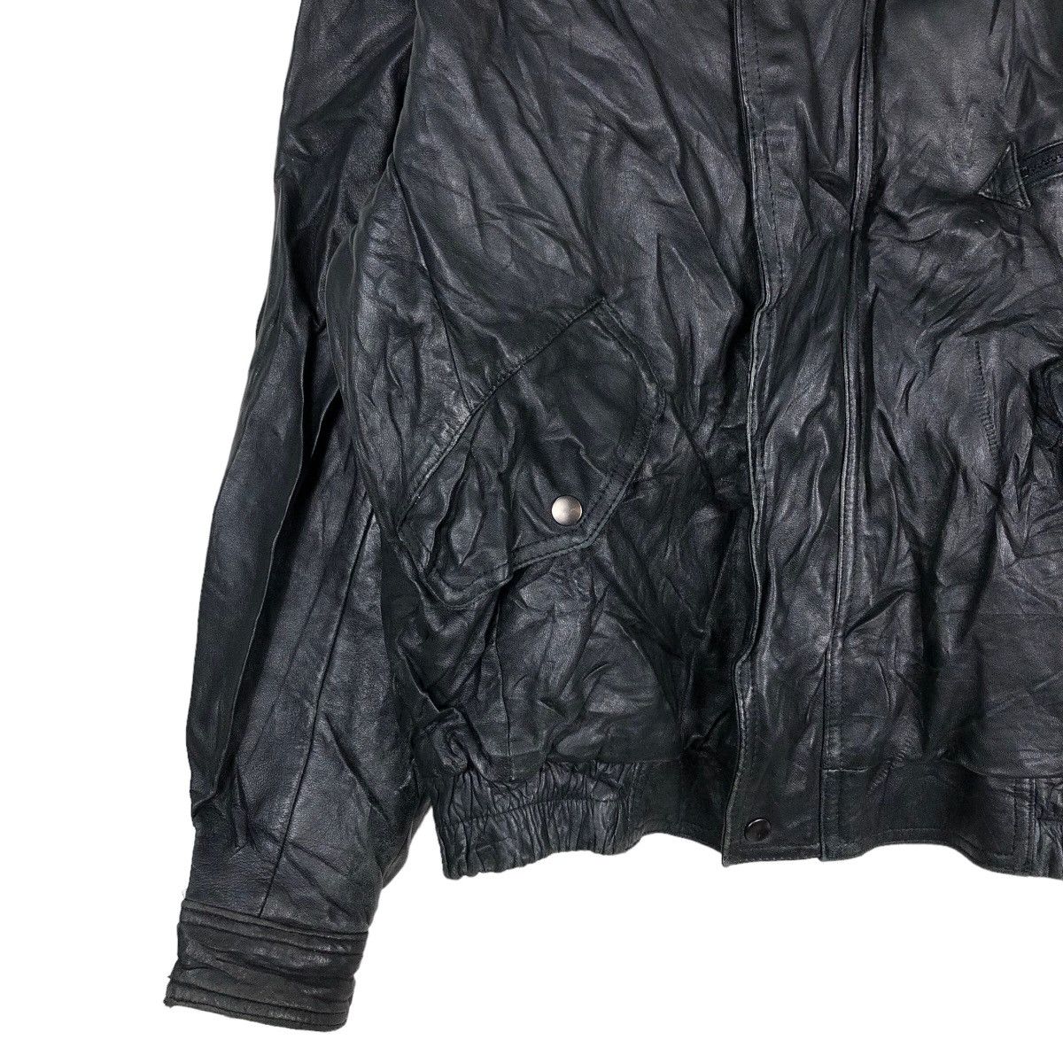 Issey Miyake 🔥Vintage Leather Biker Jacket Double Collar Vicenza Japan Size US M / EU 48-50 / 2 - 4 Thumbnail