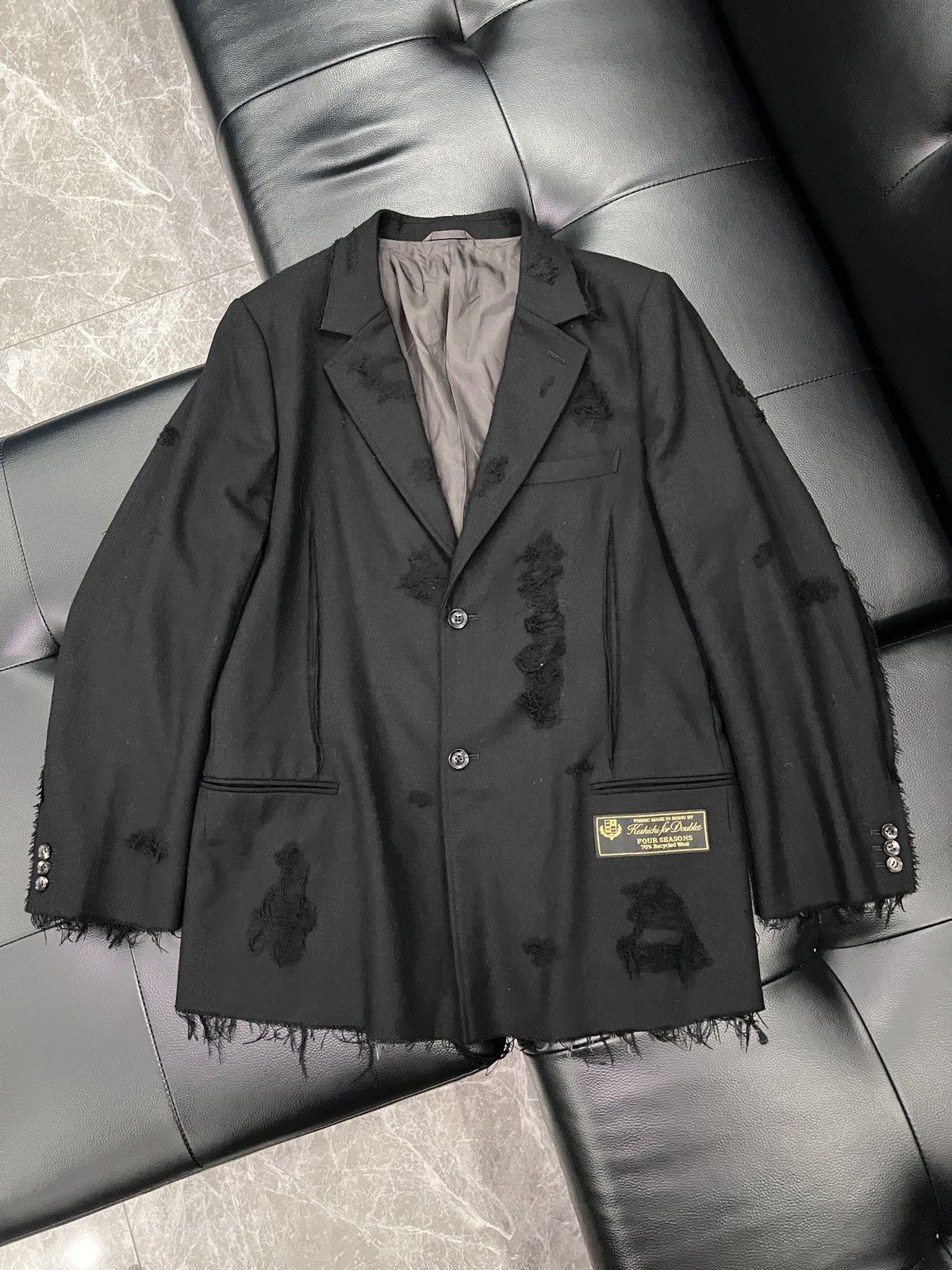 Doublet Doublet SS22 Runway Frayed Distressed Fringe Blazer Size 42L - 1 Thumbnail