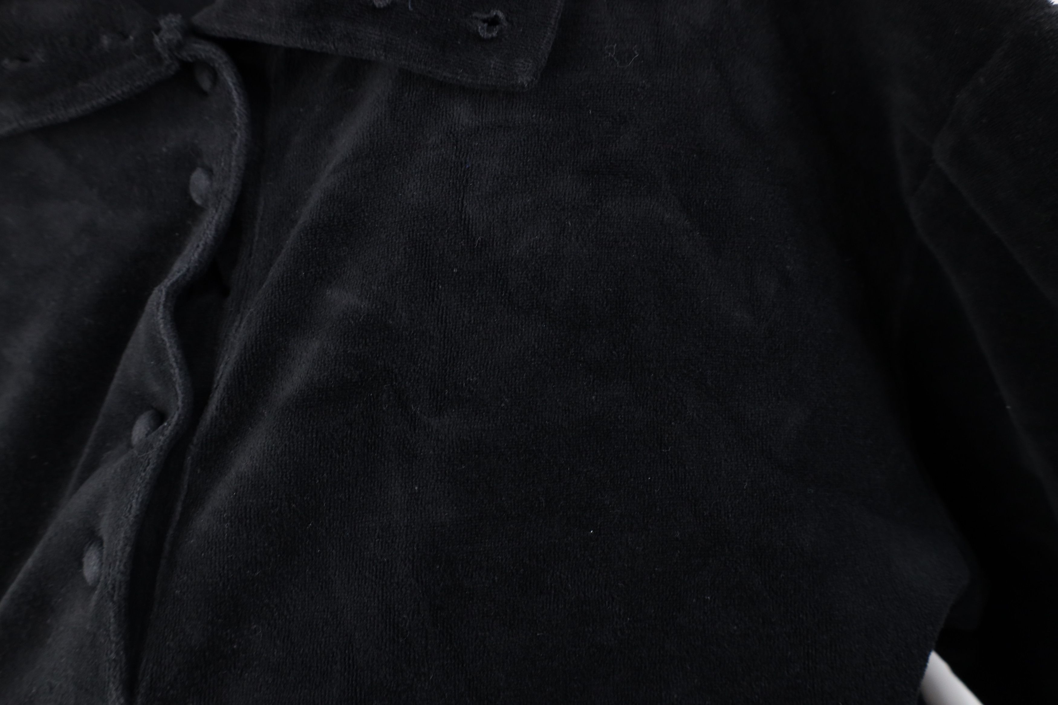 Vintage Vintage 70s Streetwear Blank Velour Long Sleeve Polo Black Size M / US 6-8 / IT 42-44 - 7 Thumbnail