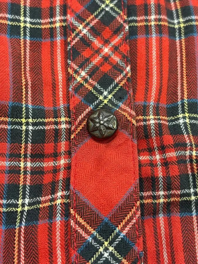 Chrome Hearts Chrome Hearts Flanel Red Checkered Cross Leather Patchs Shirt Size US S / EU 44-46 / 1 - 8 Thumbnail