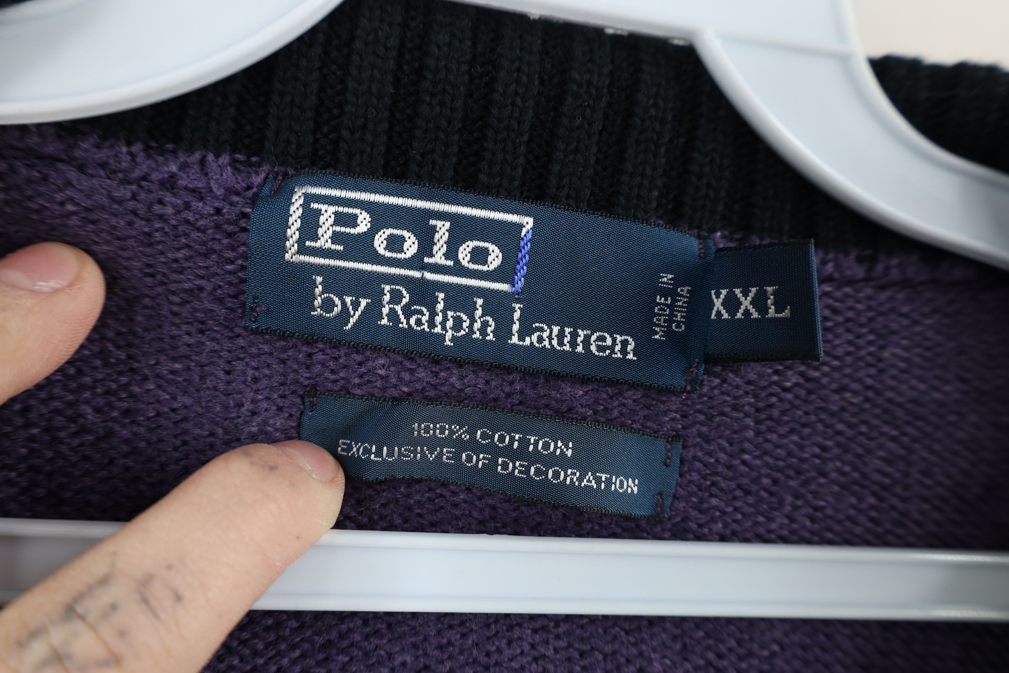 Ralph Lauren × Vintage Vintage 90s Ralph Lauren Half Zip Pullover Sweater Purple Size US XXL / EU 58 / 5 - 9 Thumbnail