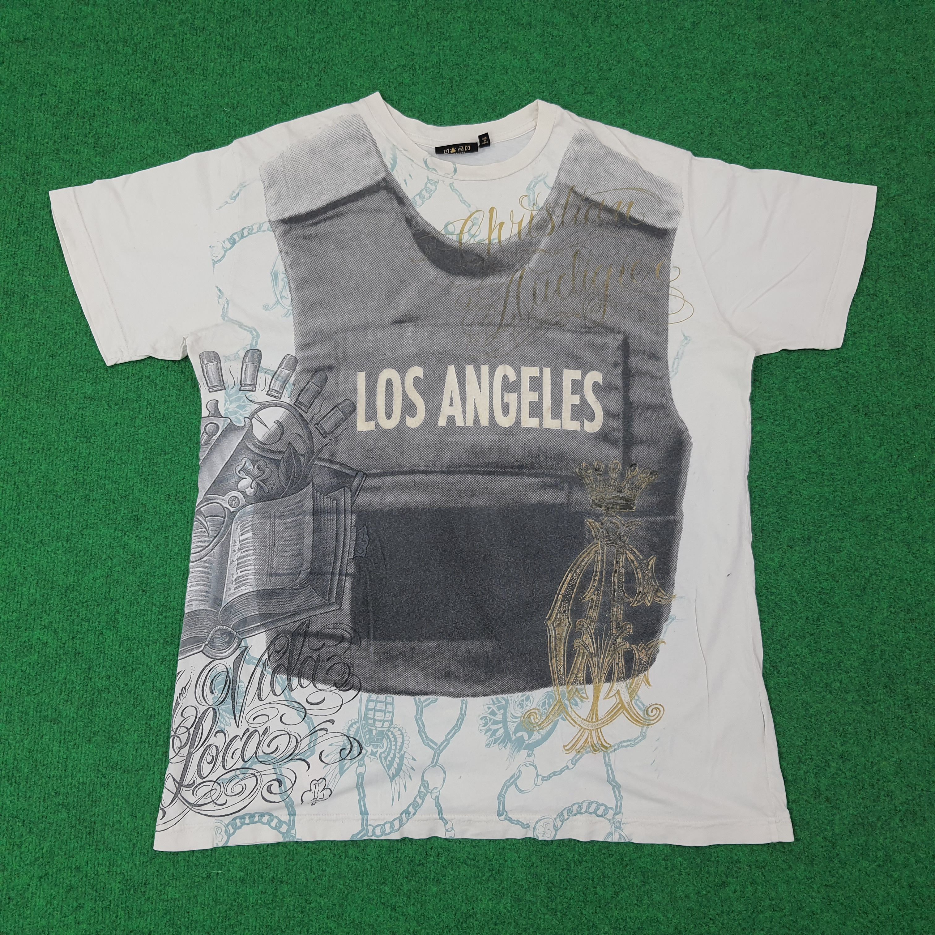 Christian Audigier Vintage Christian Audigier Los Angeles Tshirt C267N4 Size US L / EU 52-54 / 3 - 3 Thumbnail