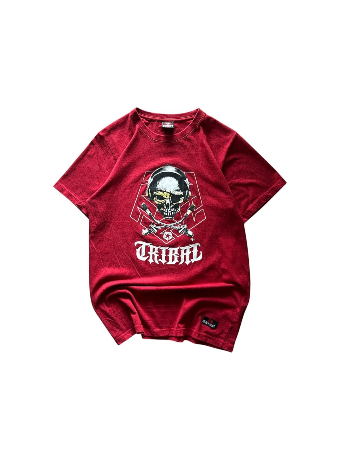 Tribal Streetwear Vintage Tribal Gear T-Shirt Y2K DJ Skull Graphic Streetwear Size US L / EU 52-54 / 3 - 2 Thumbnail