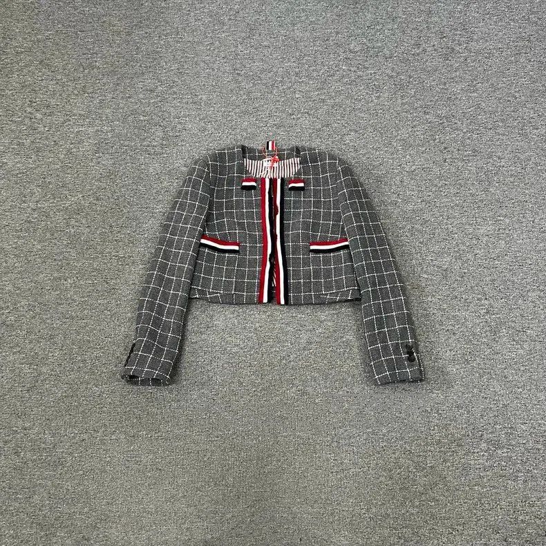 Thom Browne Thom Browne Gray Plaid Wool Jacket. Size US L / EU 52-54 / 3 - 1 Thumbnail
