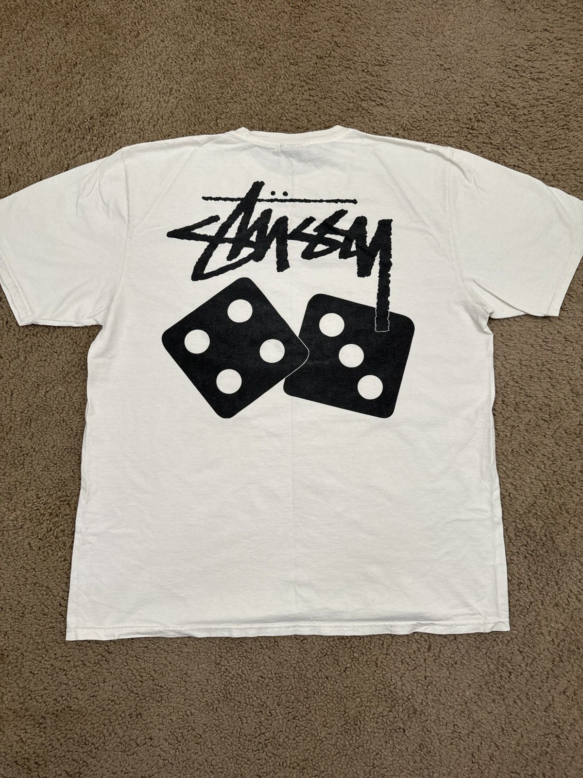 Designer × Stussy Stussy Tee- ‘Stussy Dice Pigment Dyed Tee’ White Size US L / EU 52-54 / 3 - 1 Thumbnail
