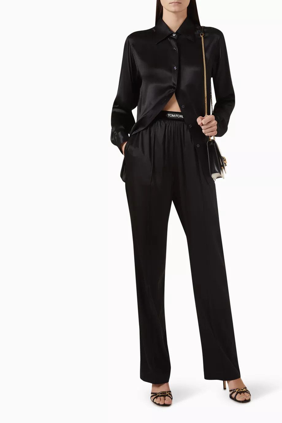Tom Ford o1y0226 Silk Shirt in Black Size XL / US 12-14 / IT 48-50 - 3 Thumbnail