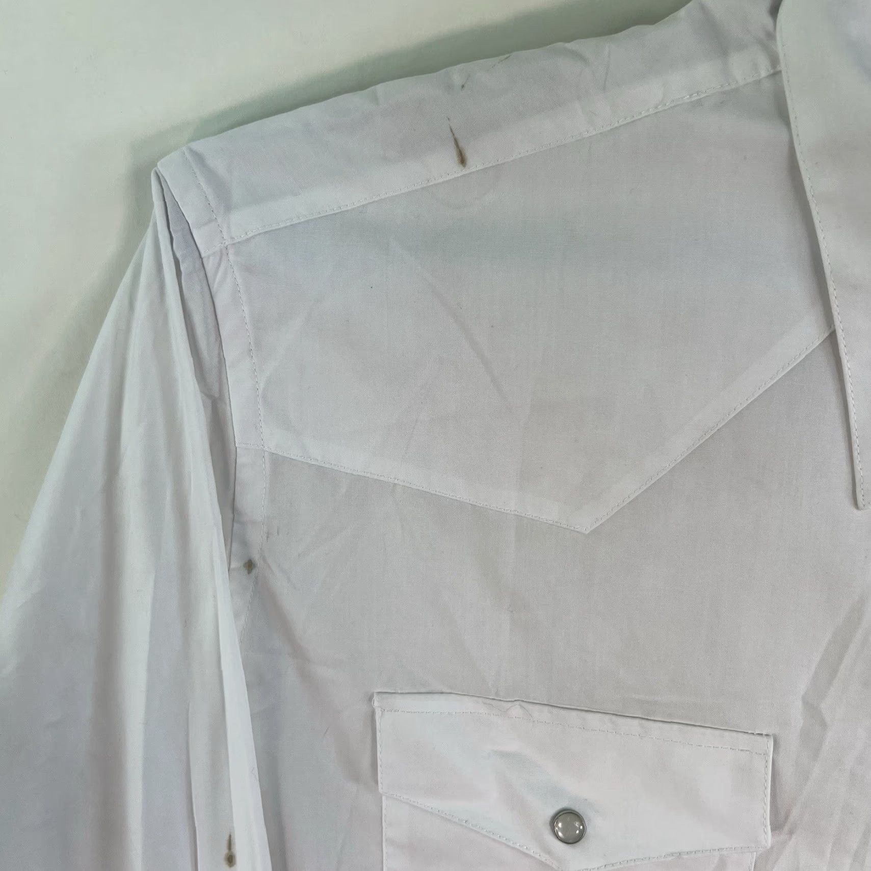 Vintage Pearl Circle S Western Shirt Mens Size 18/35 White - Button-Up, Long Sleeve, Snap, Casual Workwear, Cotton-Blend, 58 Chest Size US XXL / EU 58 / 5 - 4 Thumbnail