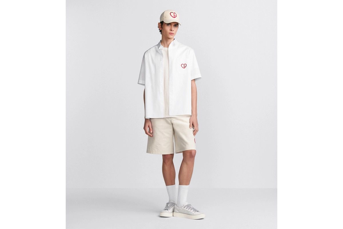 Dior o1bcso1str0226 Embroidered Short-Sleeved Shirt in White Size US XL / EU 56 / 4 - 5 Thumbnail
