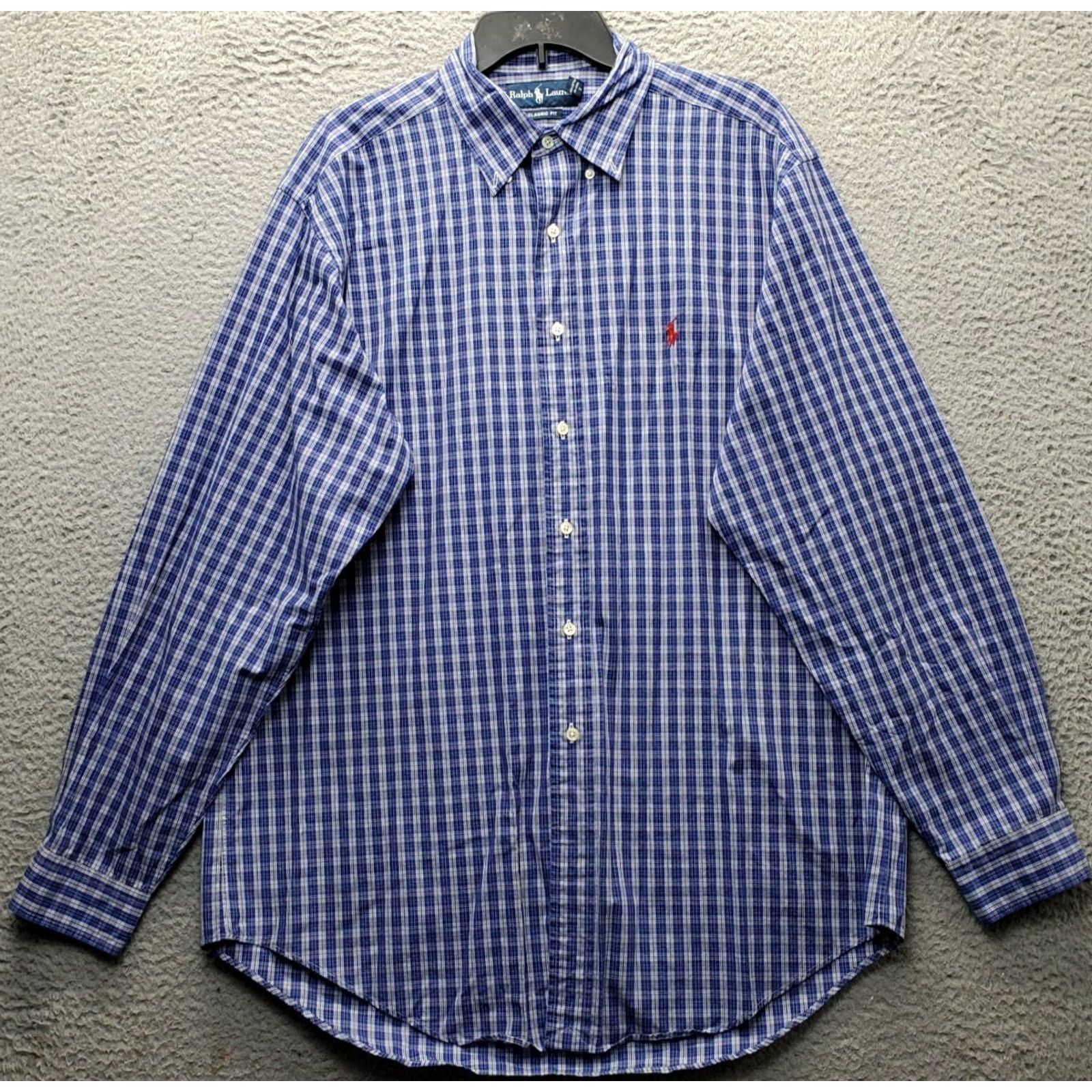 Ralph Lauren Ralph Lauren Dress Shirt Mens Large Multi Plaid Classic Fit Pony Logo Button Down Size 42R - 2 Thumbnail