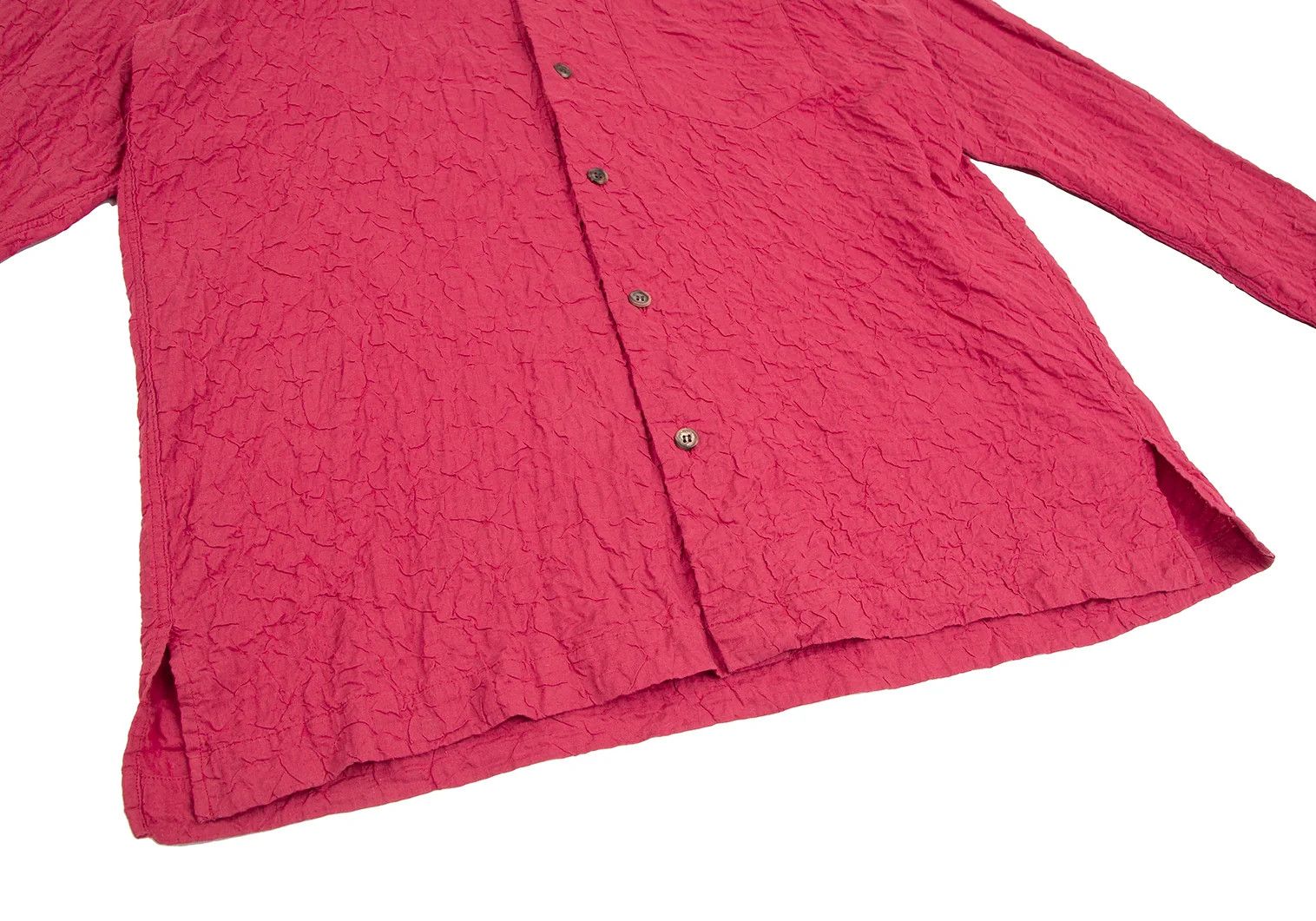 Issey Miyake Cotton Wrinkle Pleats Shirt in Red Size US L / EU 52-54 / 3 - 10 Thumbnail