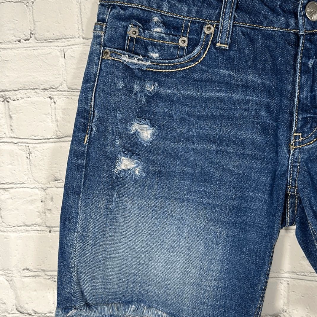 American Eagle Outfitters American Eagle AE Shorts Cut-Off Distressed 0 Women Blue Jeans Shorts Size 25" / US 0 / IT 36 - 3 Thumbnail