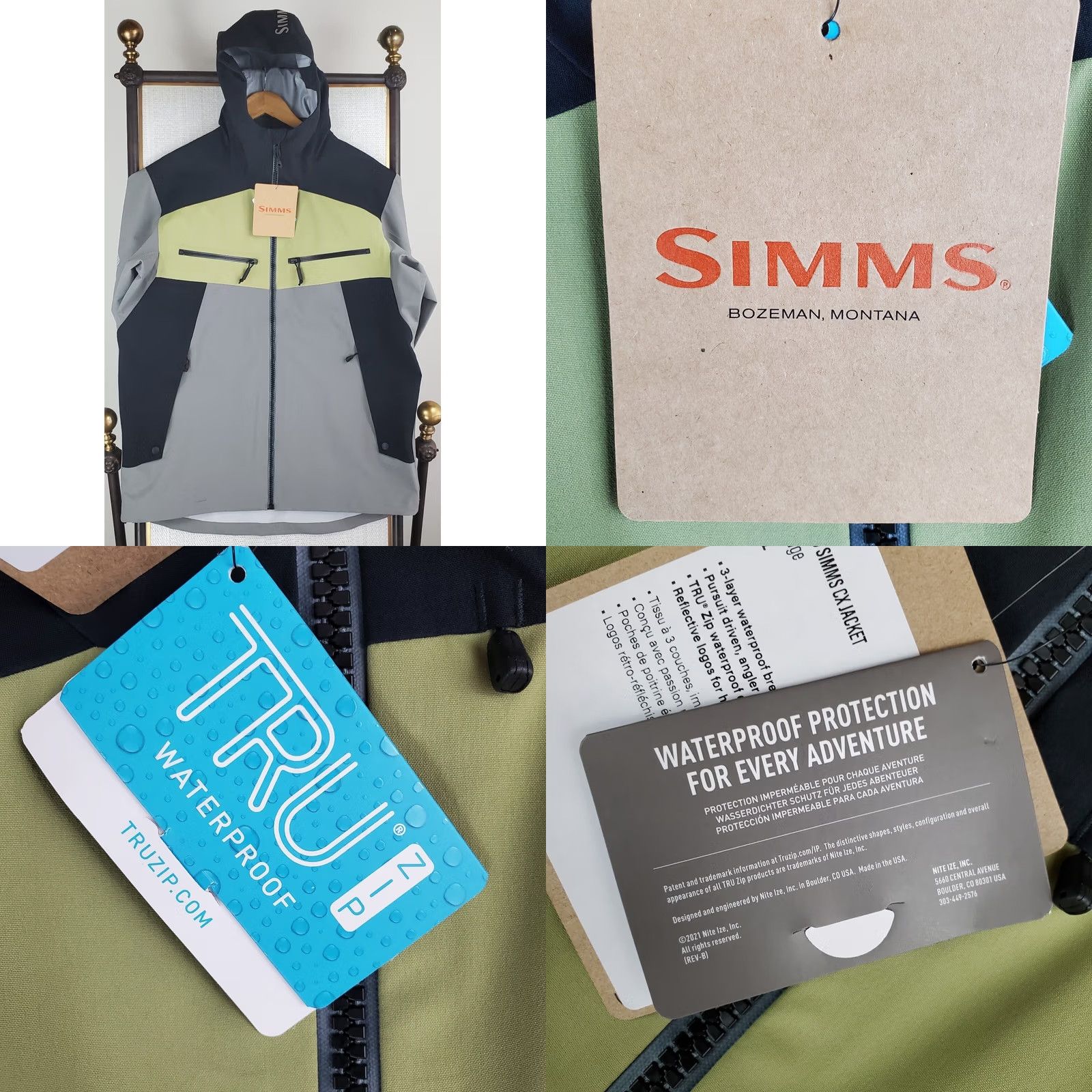 Vintage SIMMS Hooded CX Jacket Coat Shell 30k 3-Layer Waterproof Gray Large Mens Size US L / EU 52-54 / 3 - 11 Thumbnail