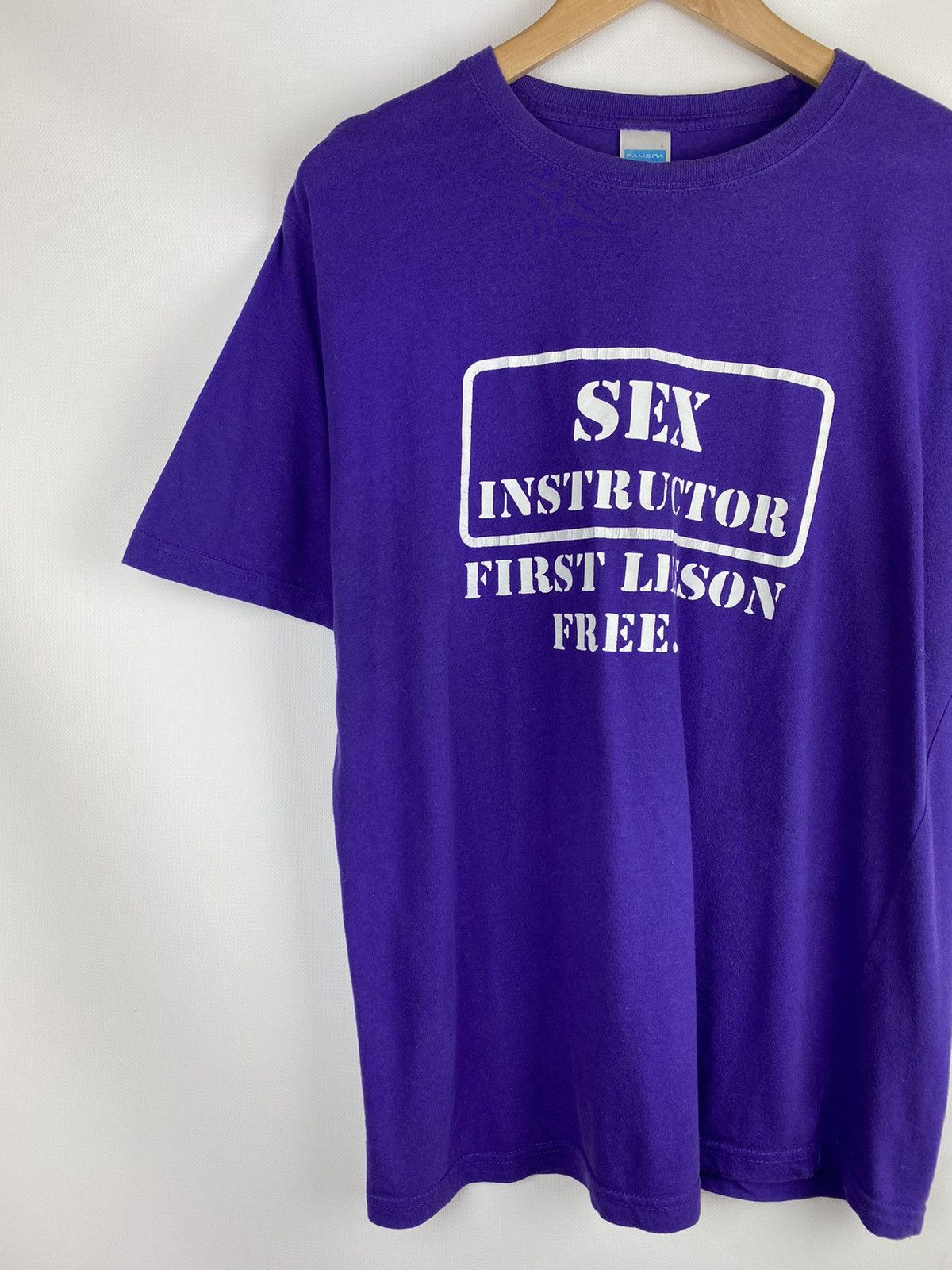 Vintage Sex Instructor First Lesson Free vintage men’s humor t shirt Size US L / EU 52-54 / 3 - 2 Thumbnail
