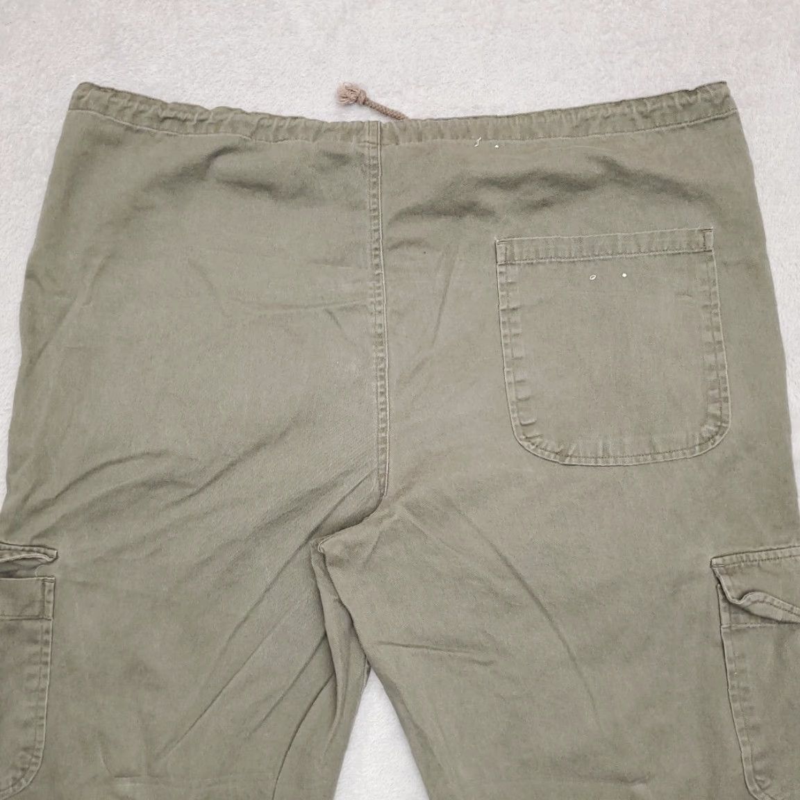 Vintage VINTAGE Utility Wear Cargo Pants Men L Beige Baggy Y2K Skate 90s Drawstring Cargo Pocket Slash Pocket Casual Men's Pants Size US 33 - 6 Thumbnail