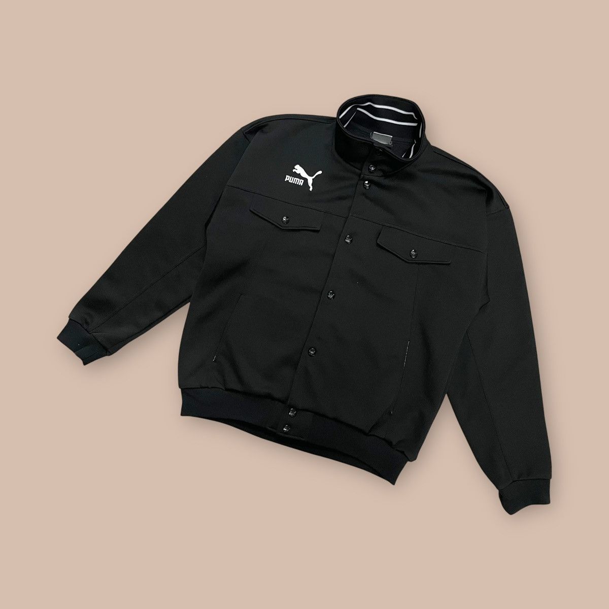 Puma OG 90s-2000s Y2K Puma Black Button Down Jacket Size US M / EU 48-50 / 2 - 1 Thumbnail