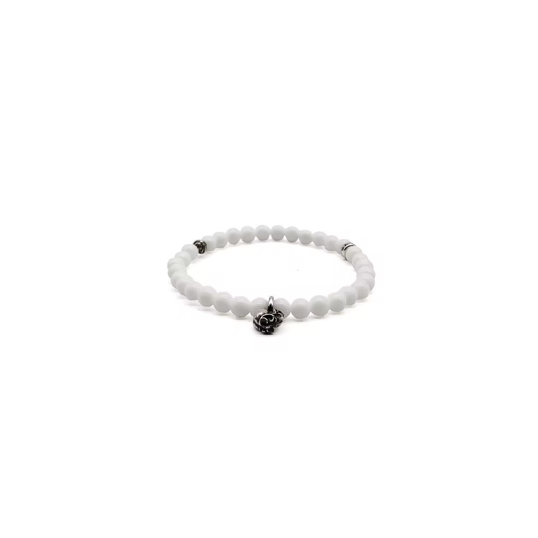 Chrome Hearts Chrome Hearts Vine Heart 6mm White Agate Beaded Bracelet Size ONE SIZE - 2 Thumbnail