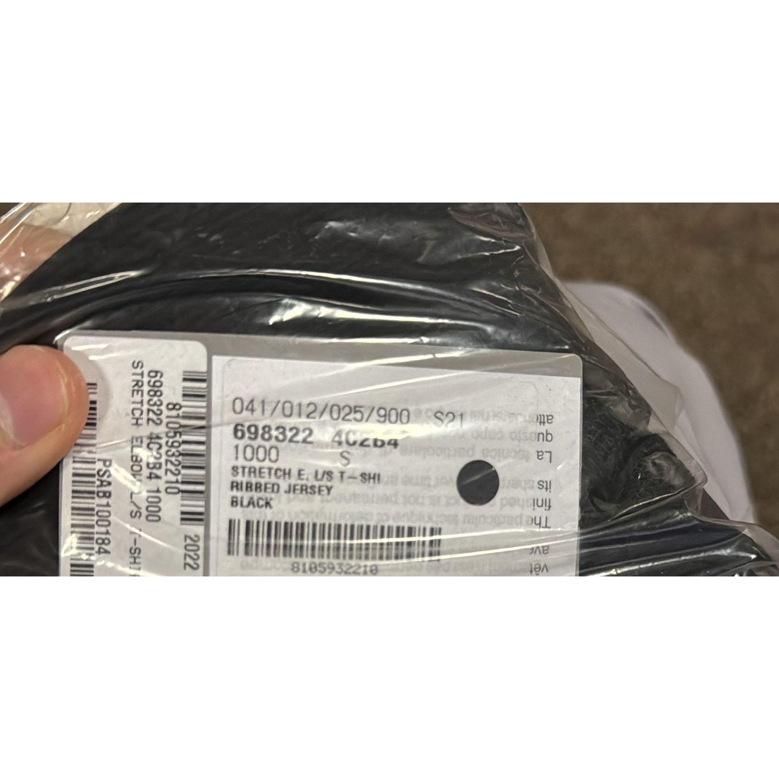 o1rshd1 Ribbed Jersey Stretch E. Long Sleeves Shirt in Black