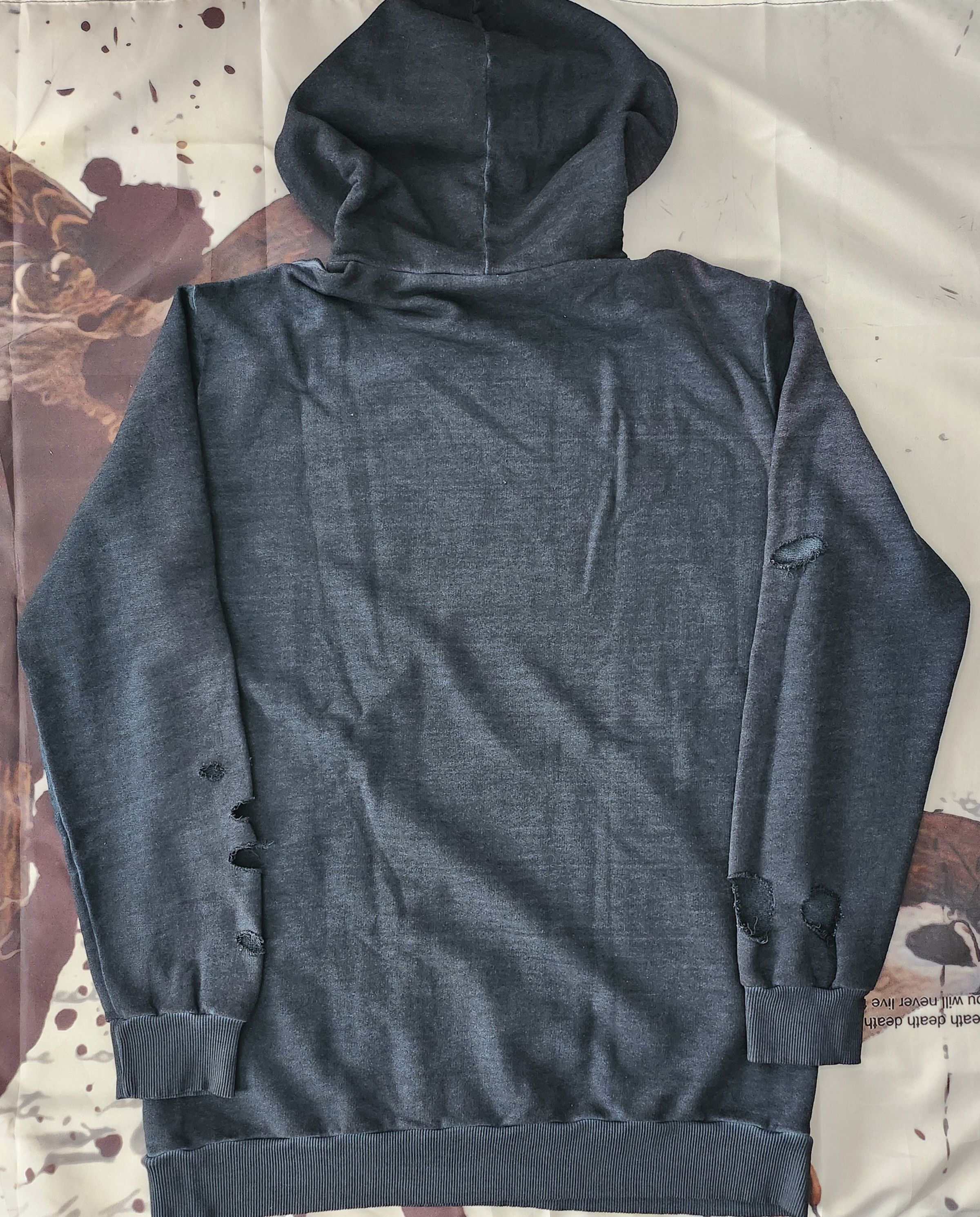 Designer Underground Couture Destroyed Garment Dyed Hoodie Size US L / EU 52-54 / 3 - 2 Thumbnail