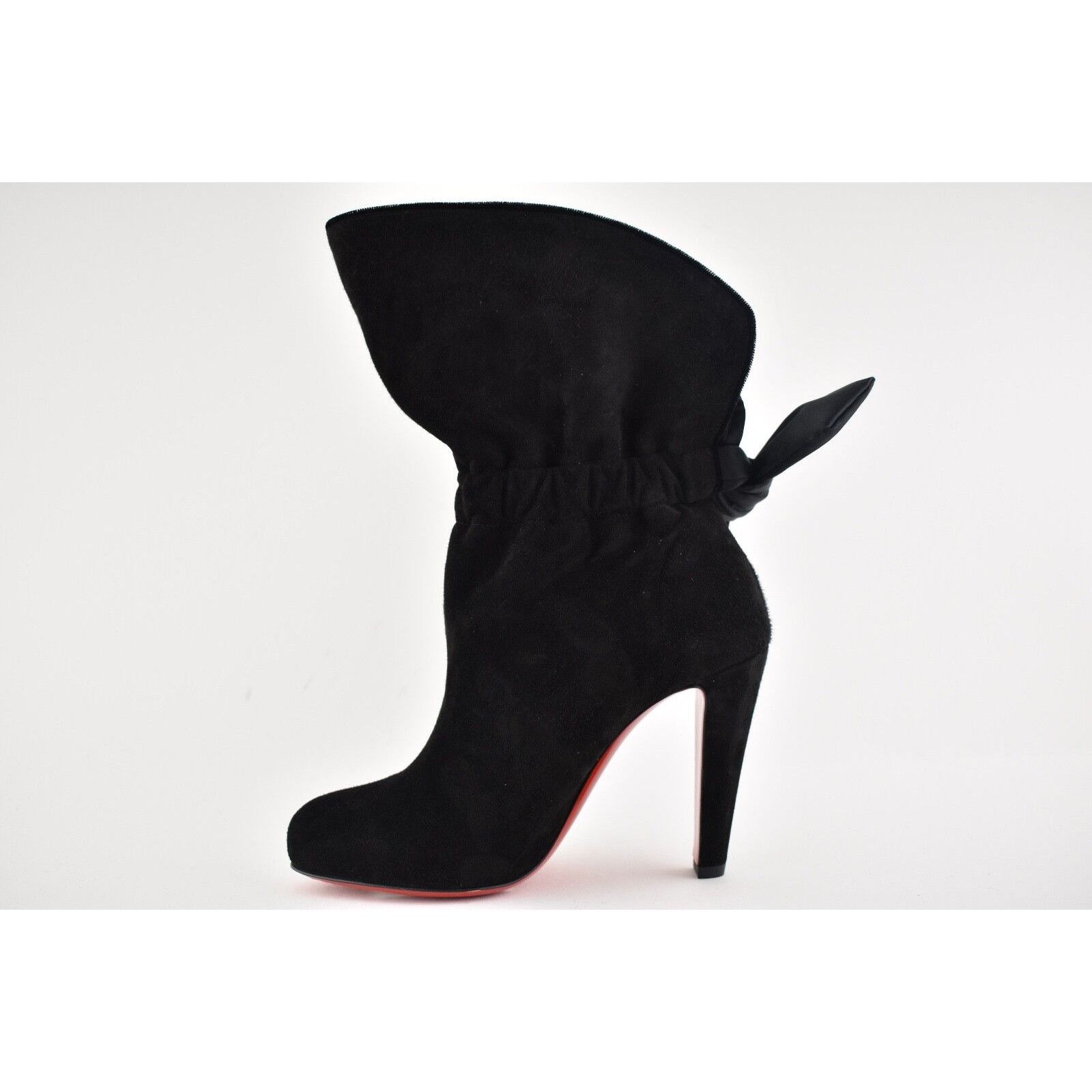 Christian Louboutin Christian Louboutin Kristofa 100 Black Suede Bow Ankle Heel Size US 5.5 / IT 35.5 - 8 Thumbnail