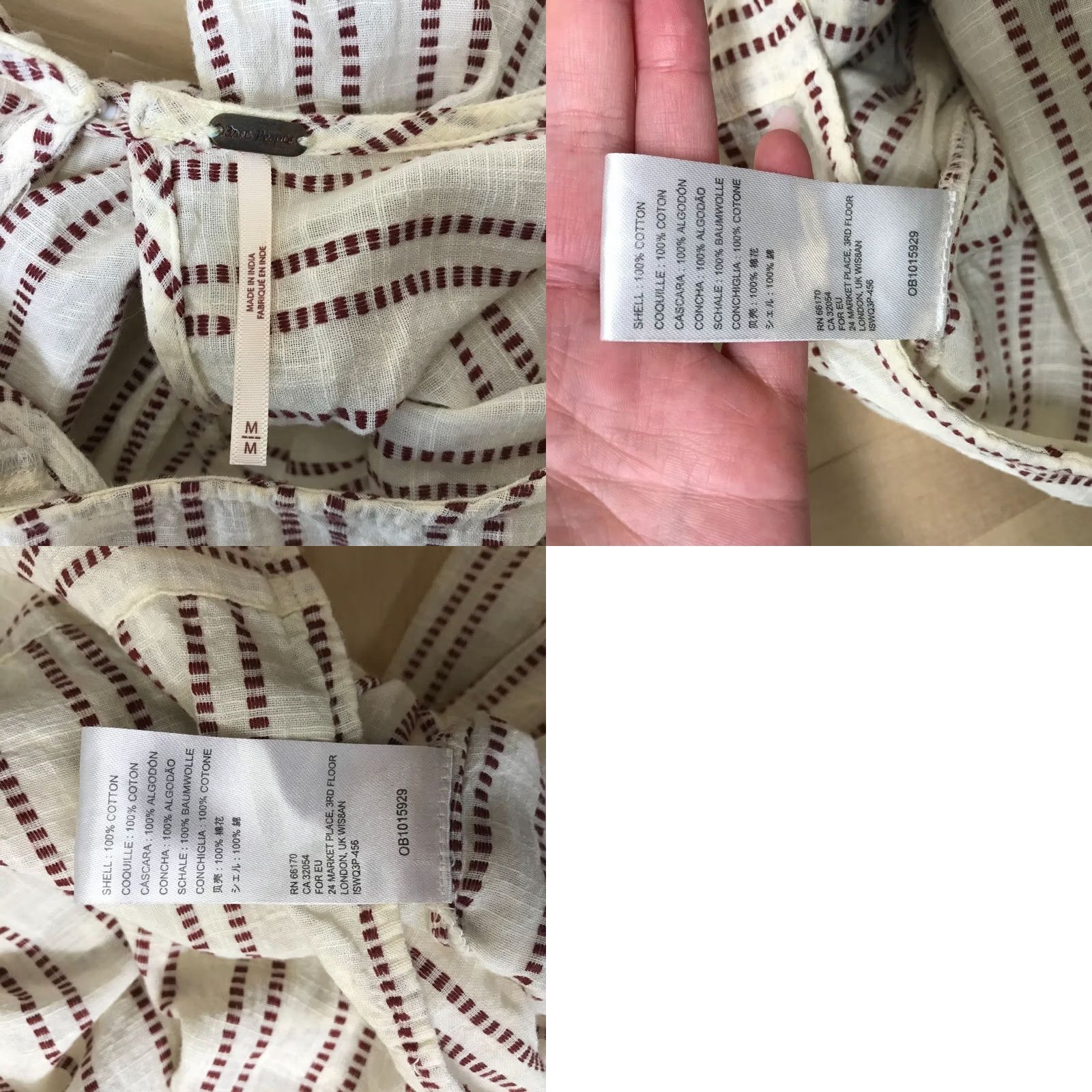 Free People Free People JUMPSUIT Womens M CREAM Round Neck Long Sleeve Open Back Cotton Casual Size 32" / US 10 / IT 46 - 8 Thumbnail