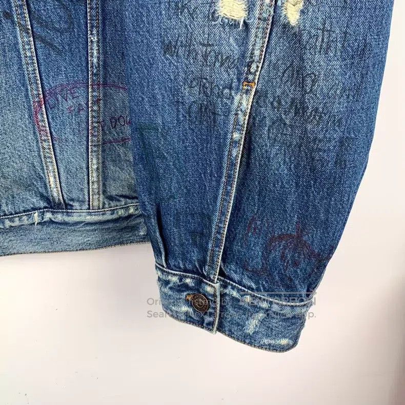 Balenciaga Balenciaga Blue Washed Graffiti Printed Cotton Collar Sing Size US L / EU 52-54 / 3 - 4 Thumbnail