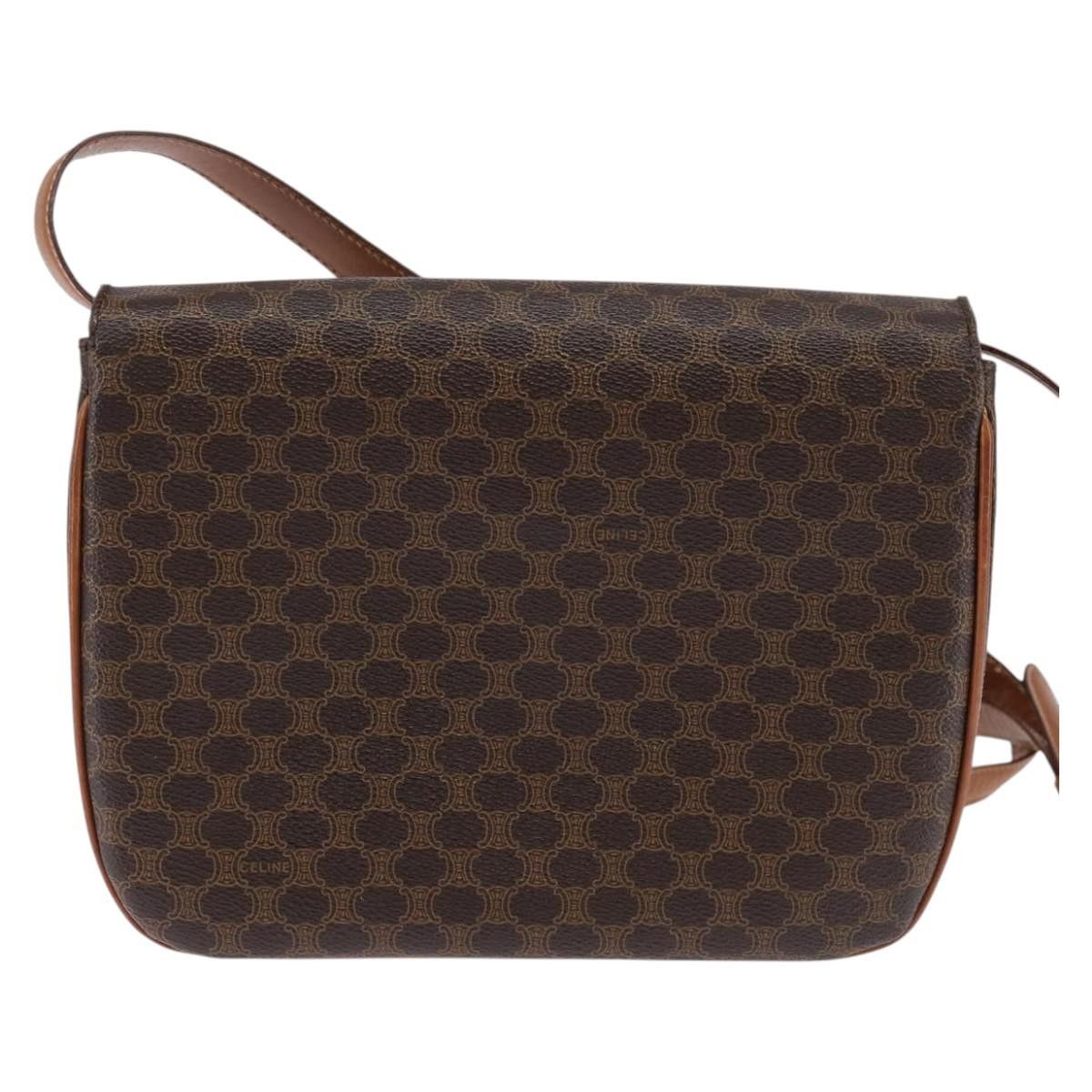 Celine CELINE Macadam Canvas Shoulder Bag Pvc Leather Brown Gold Size ONE SIZE - 3 Thumbnail