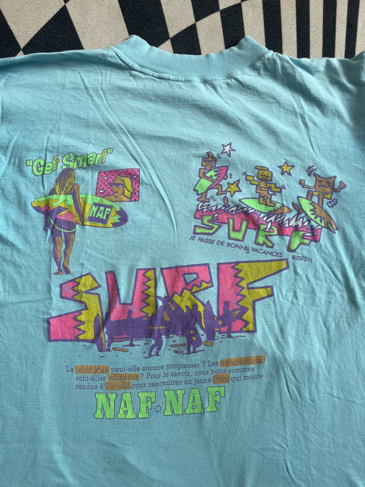 Vintage VINTAGE 80s NAF NAF Paris Surf Hawaii Graphic T-Shirt Size US XL / EU 56 / 4 - 3 Thumbnail