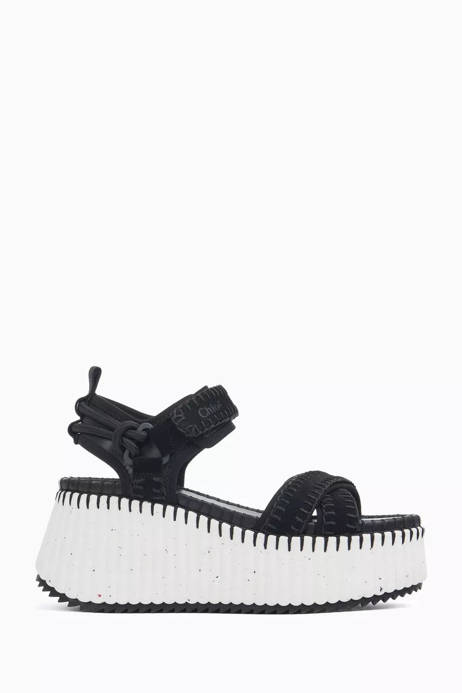 Chloe oc11z0525 Nama Wedge Sandals in Black Size US 8 / IT 38 - 1 Thumbnail