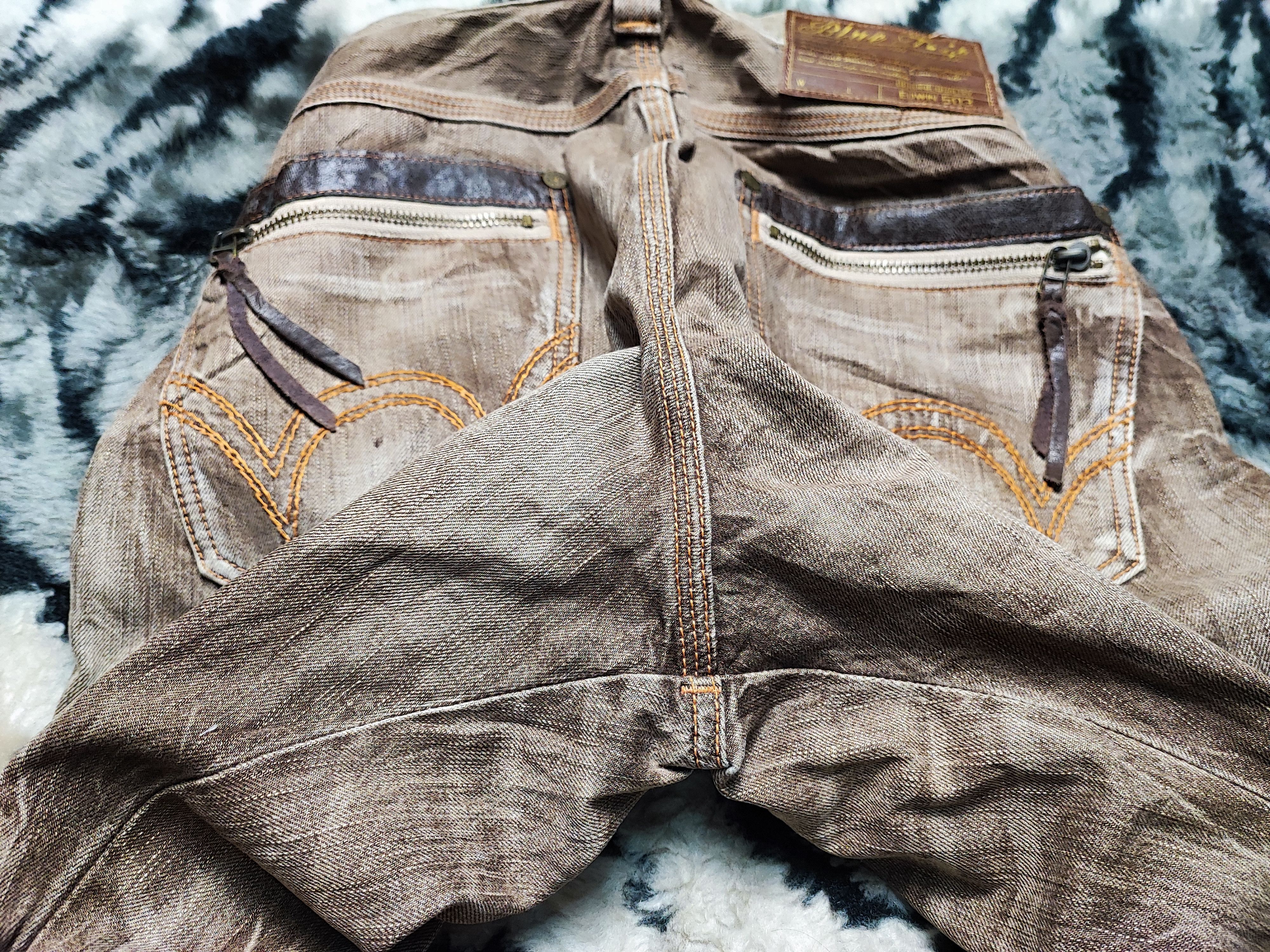 Kapital Vintage Edwin 503 Blue Trip Distressed Rusty Mud Jeans 36 Size US 34 / EU 50 - 15 Thumbnail