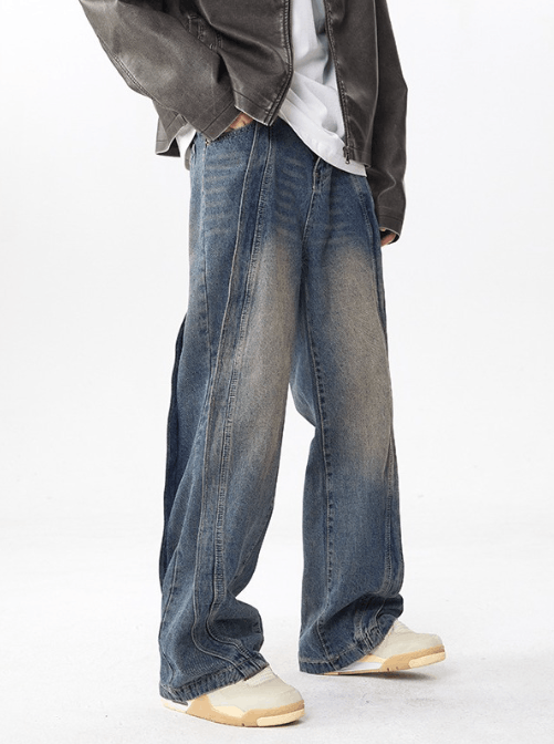 Japanese Brand × Jean American high street side stitching loose straight jeans Size US 32 / EU 48 - 2 Thumbnail
