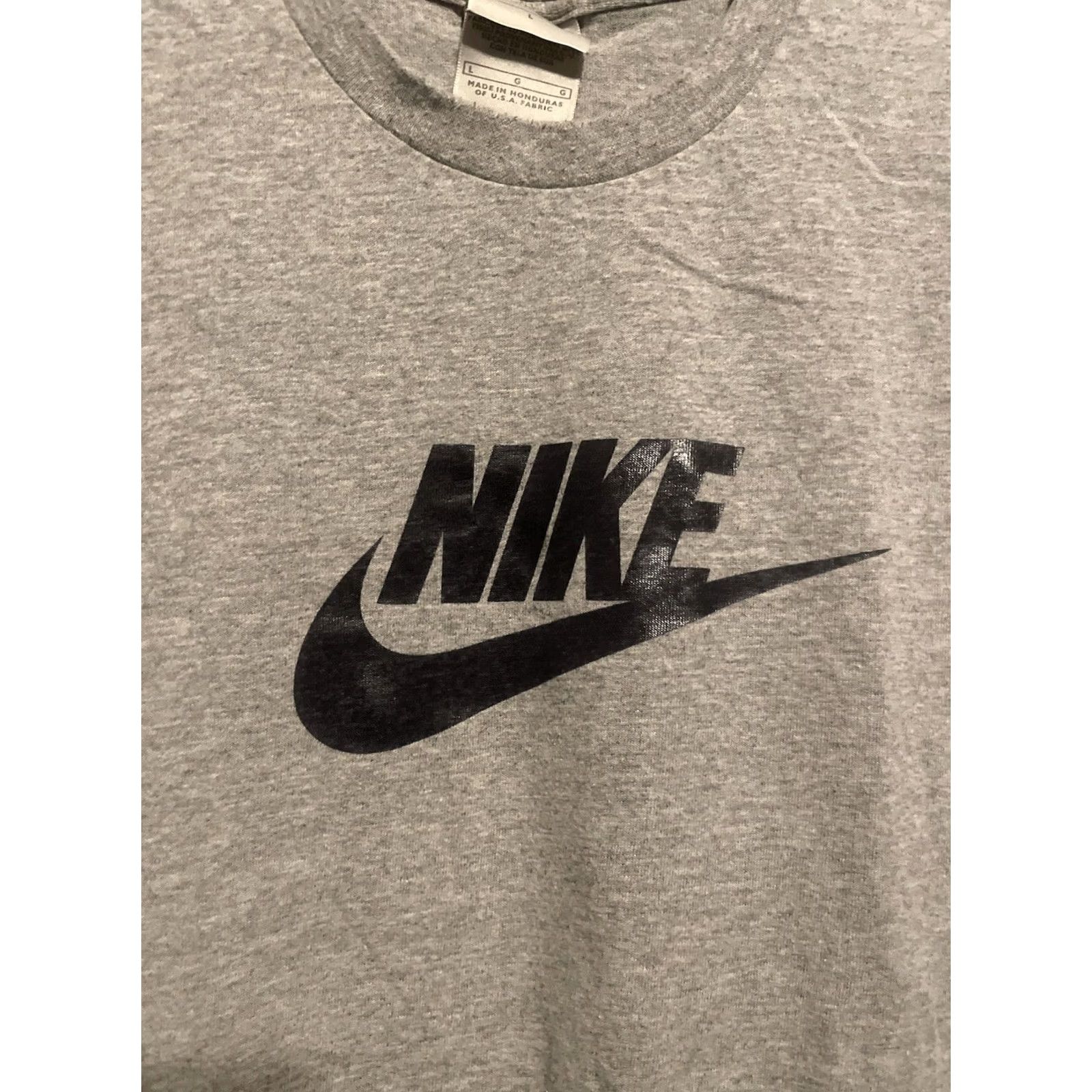 Nike VINTAGE Nike Shirt Mens Large Gray Short Sleeve Swoosh Logo 90s Retro Y2K A213 Size US L / EU 52-54 / 3 - 2 Thumbnail