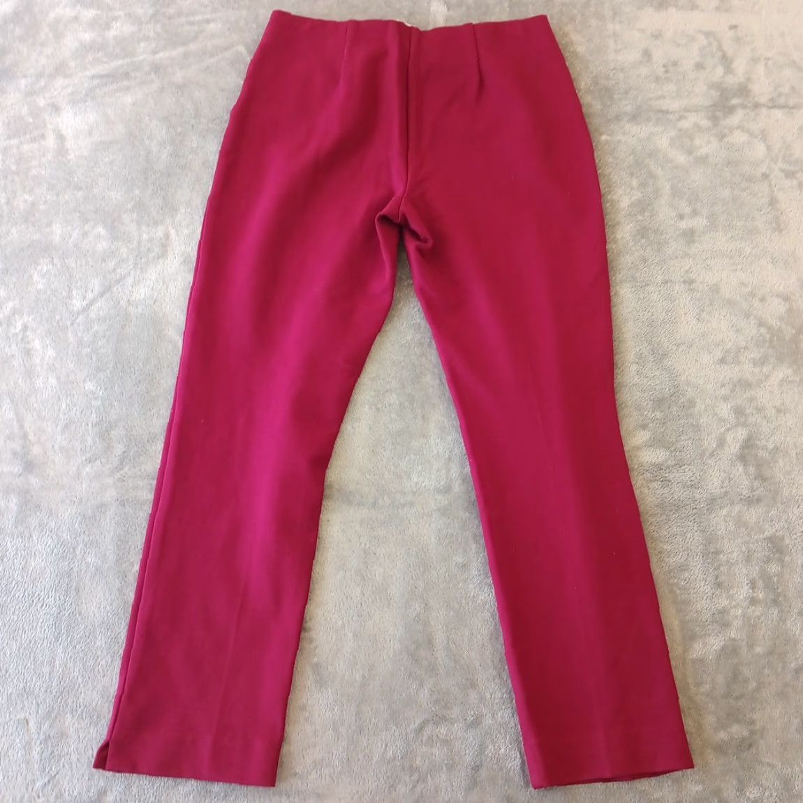 Vintage Chico's Pants Womens Ankle Straight Size 6 Red Wine Pull On Stretch 30x27 Mid Rise Size 28" / US 6 / IT 42 - 2 Thumbnail