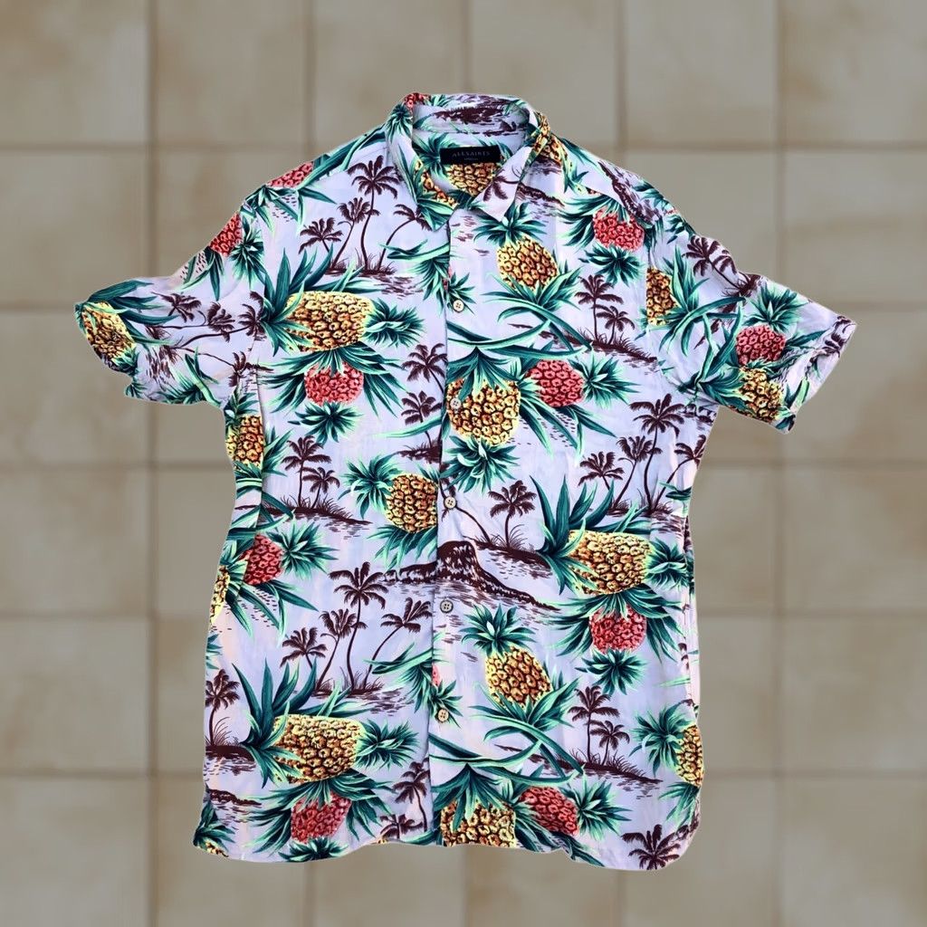 Allsaints ALLSAINTS Hawaiian Pineapple Tropical Shirt Men's MED Button Down Short Sleeve Multicolor Short Sleeve Button-Up Mens Size US M / EU 48-50 / 2 - 1 Thumbnail
