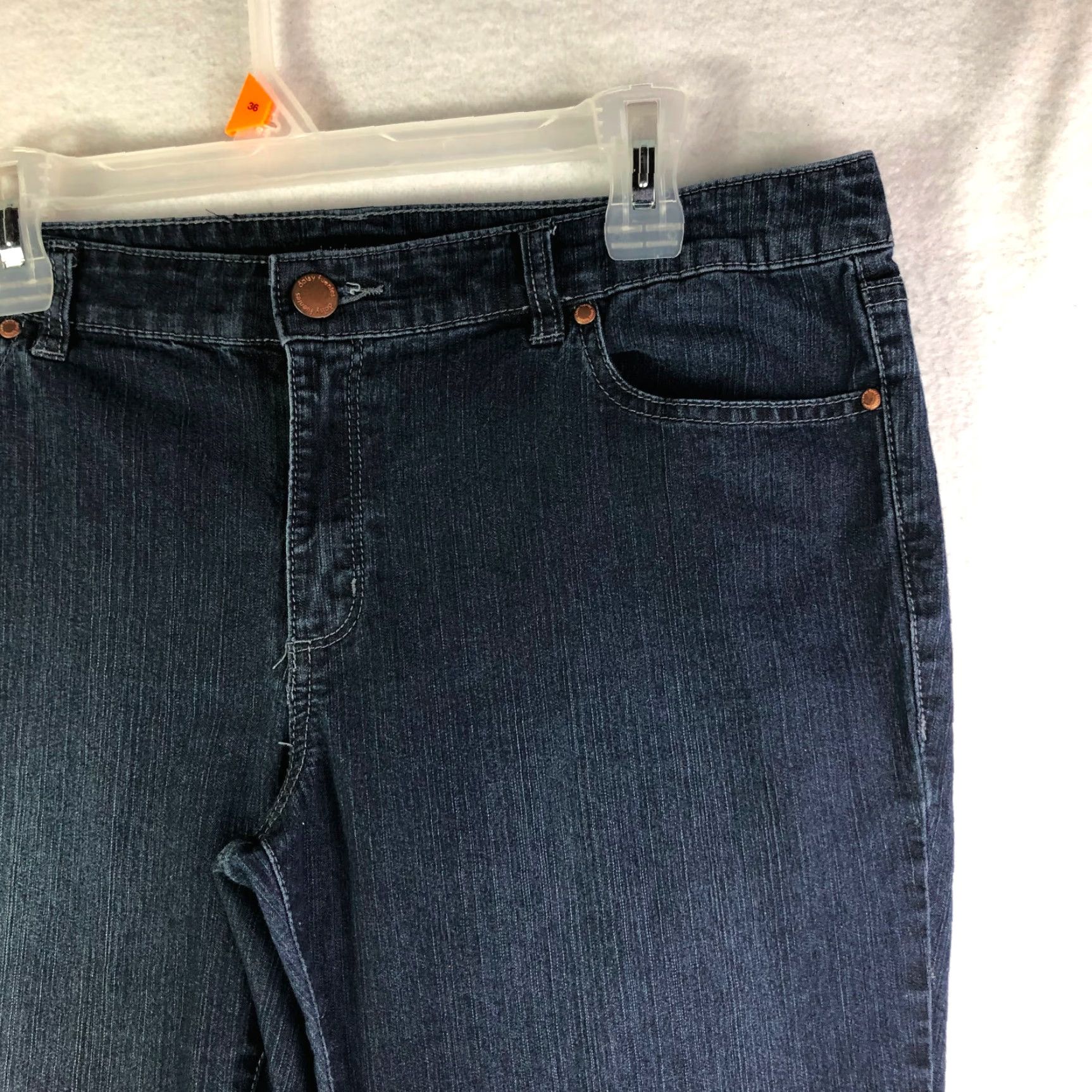 Denime Daisy Fuentes Mid Rise Bootcut Jeans Womens Size 12 Blue Denim Dark Wash Regular Inseam 31 in Size 34" / US 12 / IT 48 - 3 Thumbnail