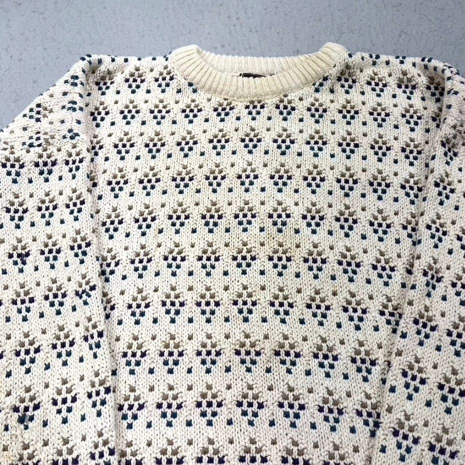 Eddie Bauer VINTAGE Eddie Bauer Sweater Mens XL Beige Birdseye Grandpa Crewneck Knit 90s Size US XL / EU 56 / 4 - 2 Thumbnail