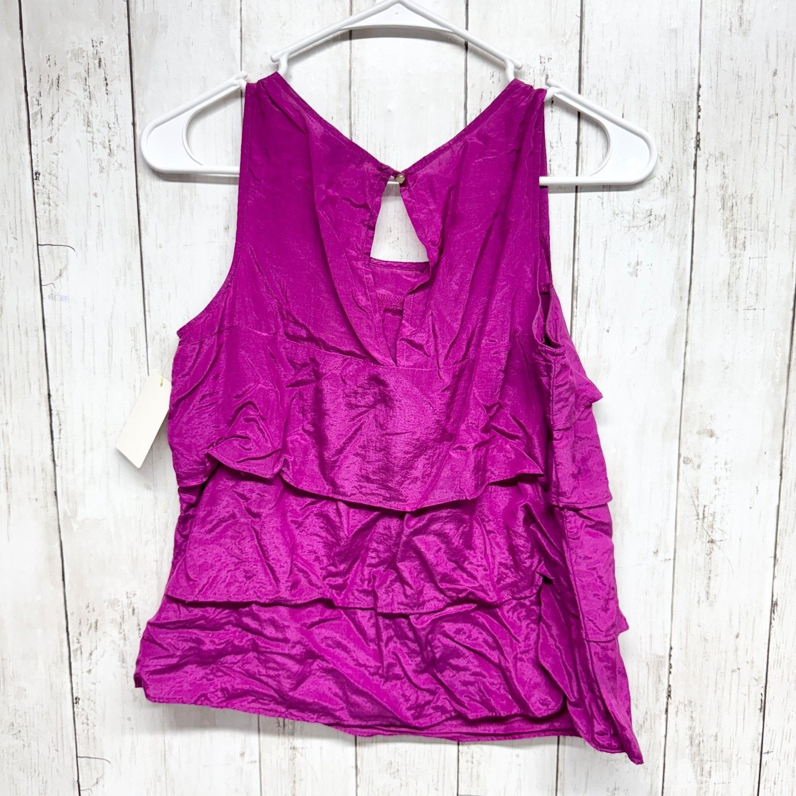 Ann Taylor Ann Taylor Shirt XS Ruffle Tiered Sleeveless Blouse Tank Top Size XS / US 0-2 / IT 36-38 - 4 Thumbnail