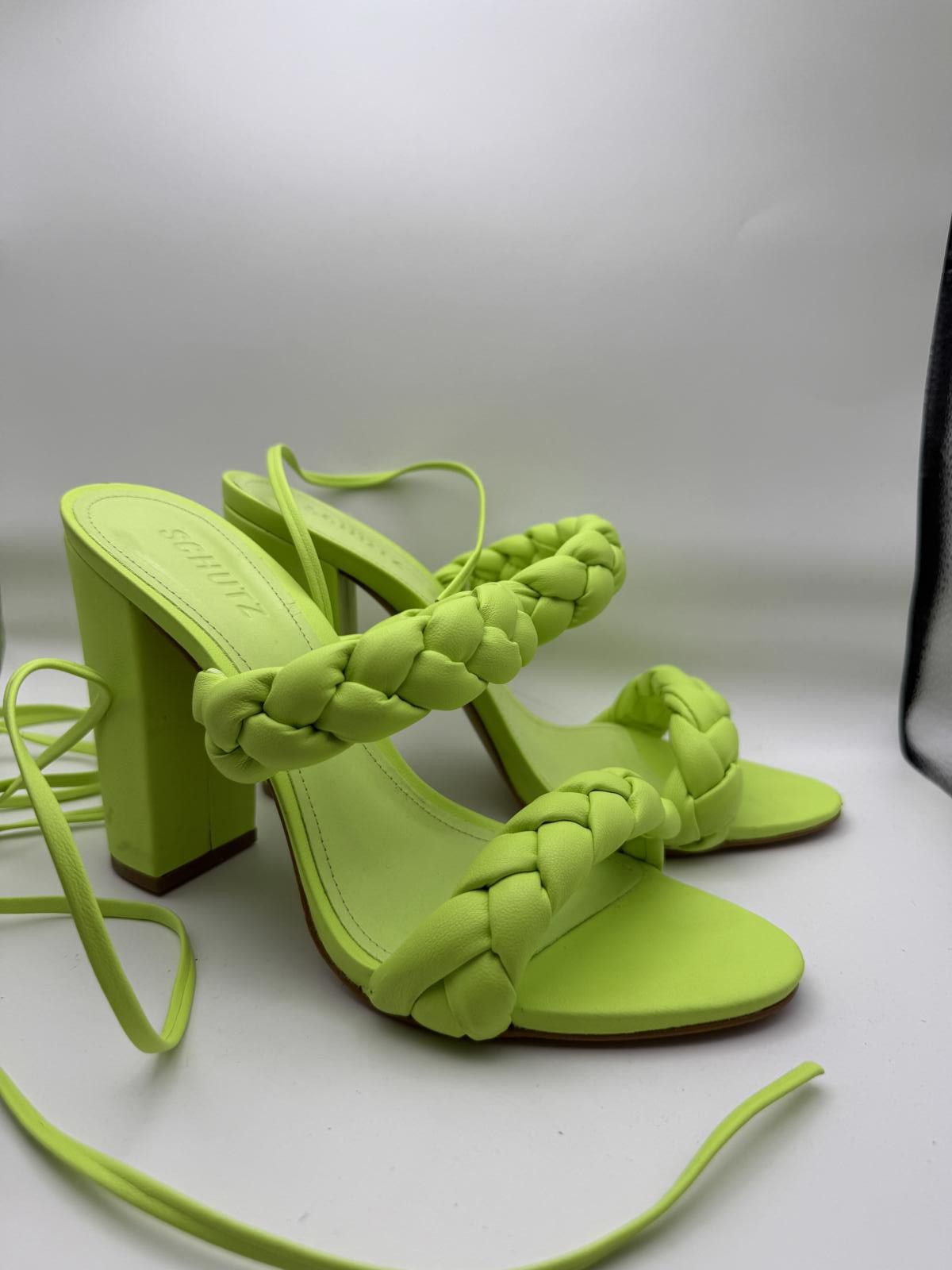 Other Schutz Neon Green Braided Strap High Heel Sandals Size 8 Size US 8 / IT 38 - 9 Thumbnail