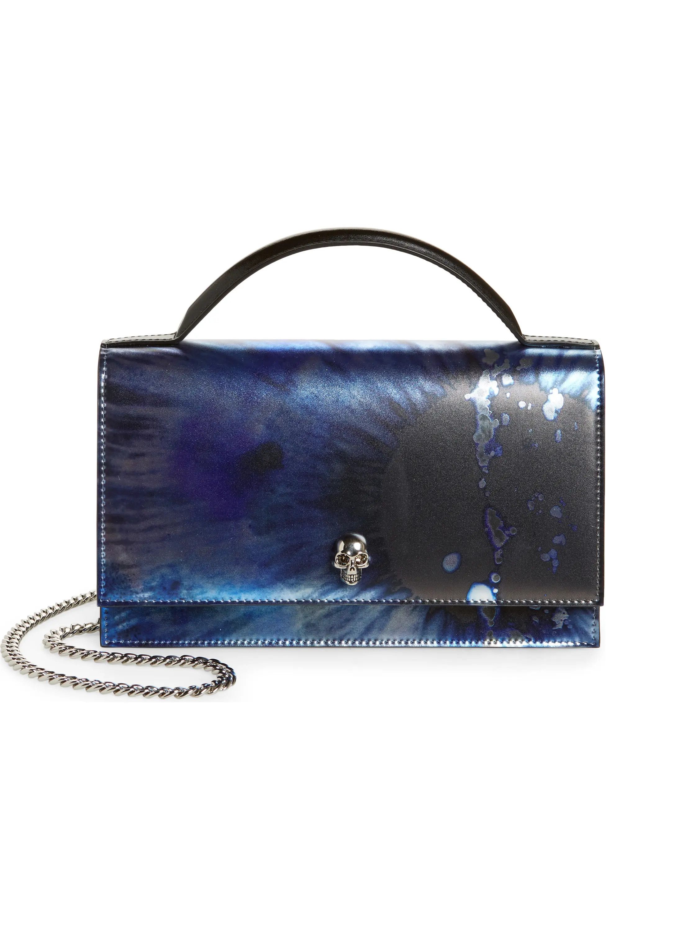 ALEXANDER MCQUEEN Galactic Iris leather flap shoulder bag q