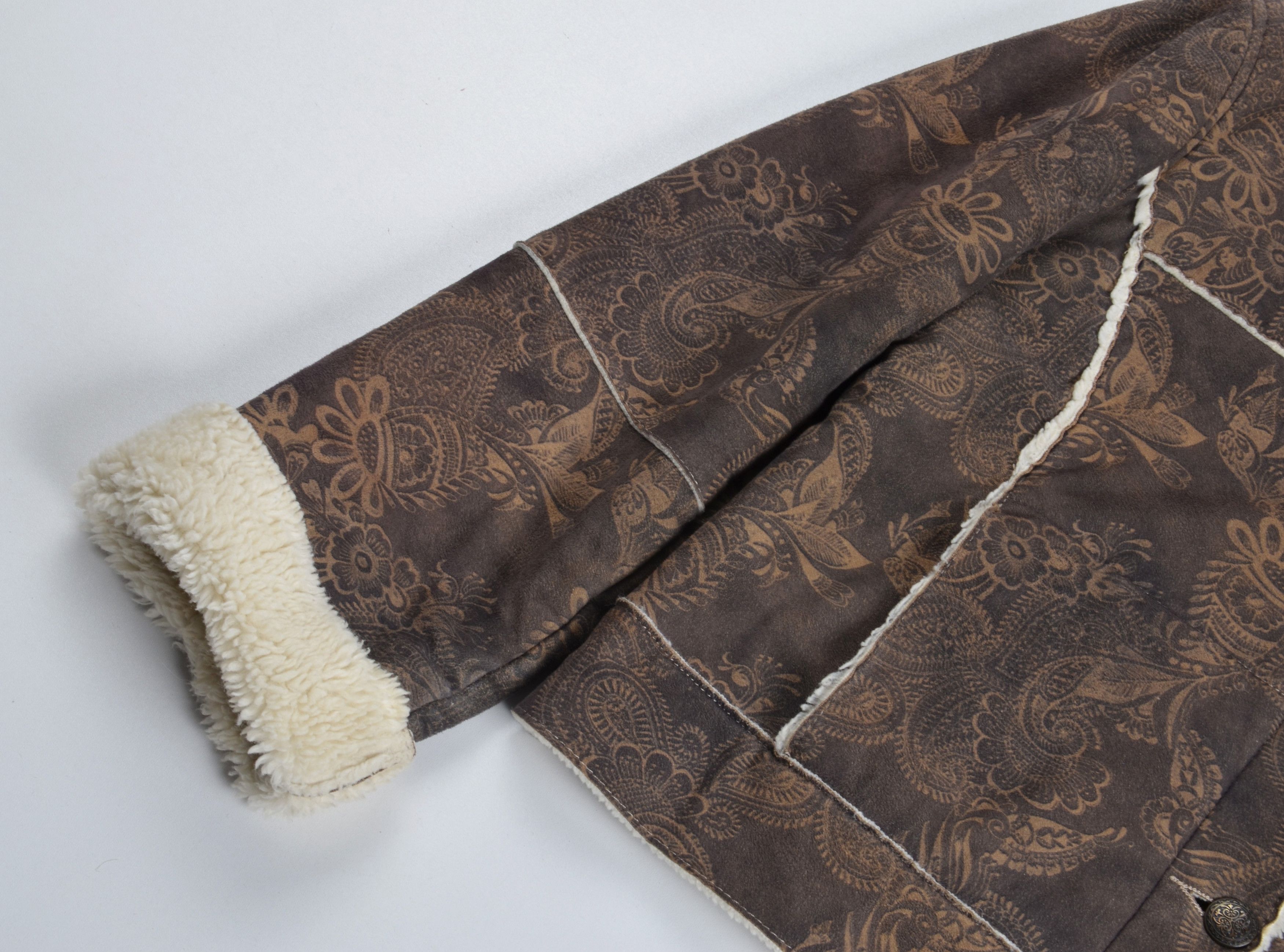 Vintage Per Una Vintage Y2K Boho Floral Faux Shearling Jacket Size M / US 6-8 / IT 42-44 - 7 Thumbnail
