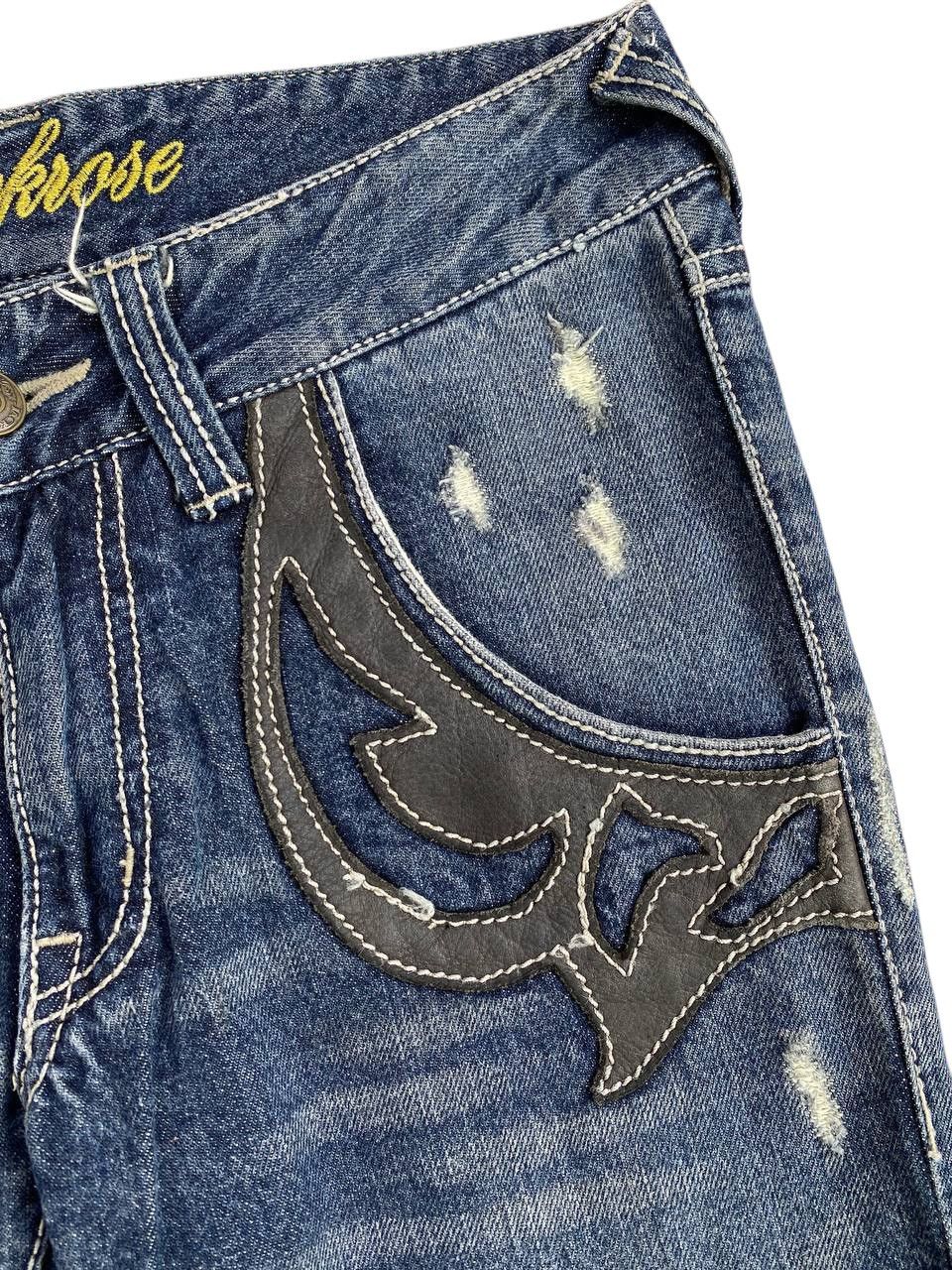 JACKROSE 2000’s Y2K Jackrose Distressed Repaired Flared Denim Size US 30 / EU 46 - 6 Thumbnail