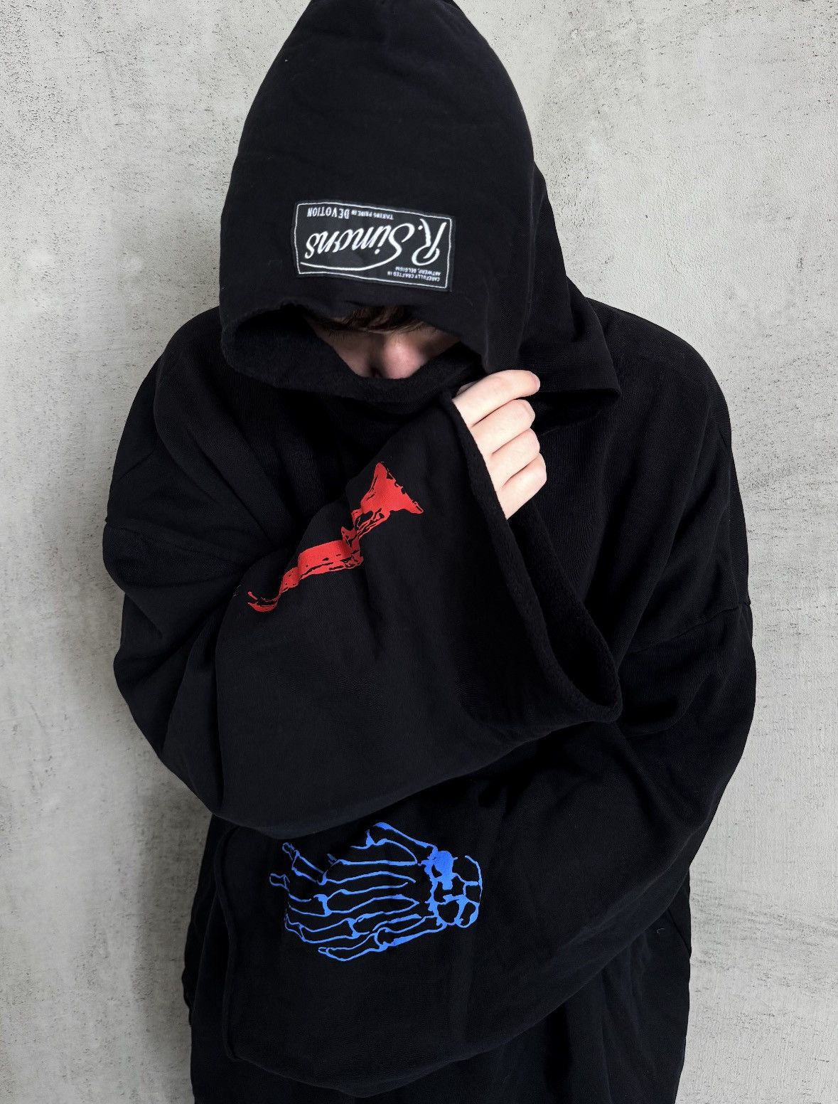 Raf Simons Raf Simons Oversized Printed Scarf Hoodie SS22 Size US XL / EU 56 / 4 - 4 Thumbnail