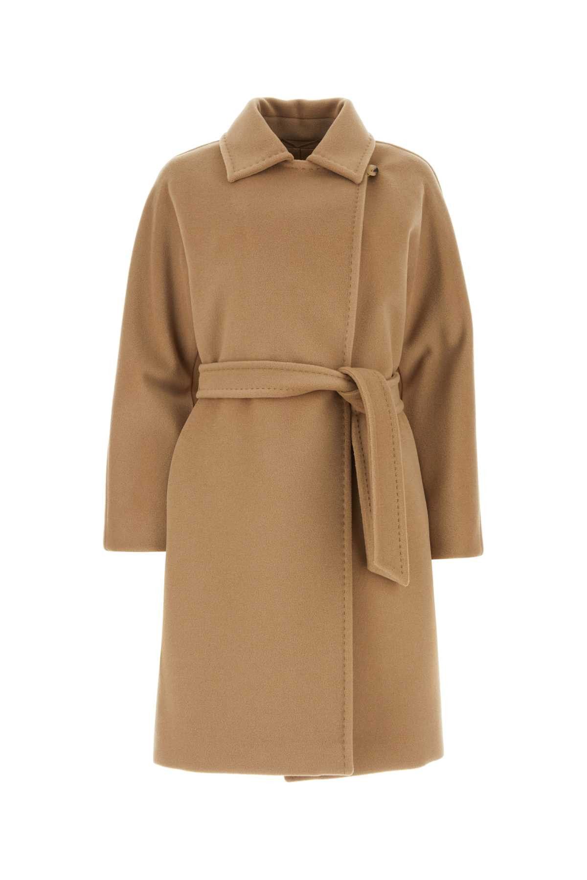 image of Max Mara Cappuccino Wool Blend Estella Coat in Beige O Tan, Women's (Size XS)